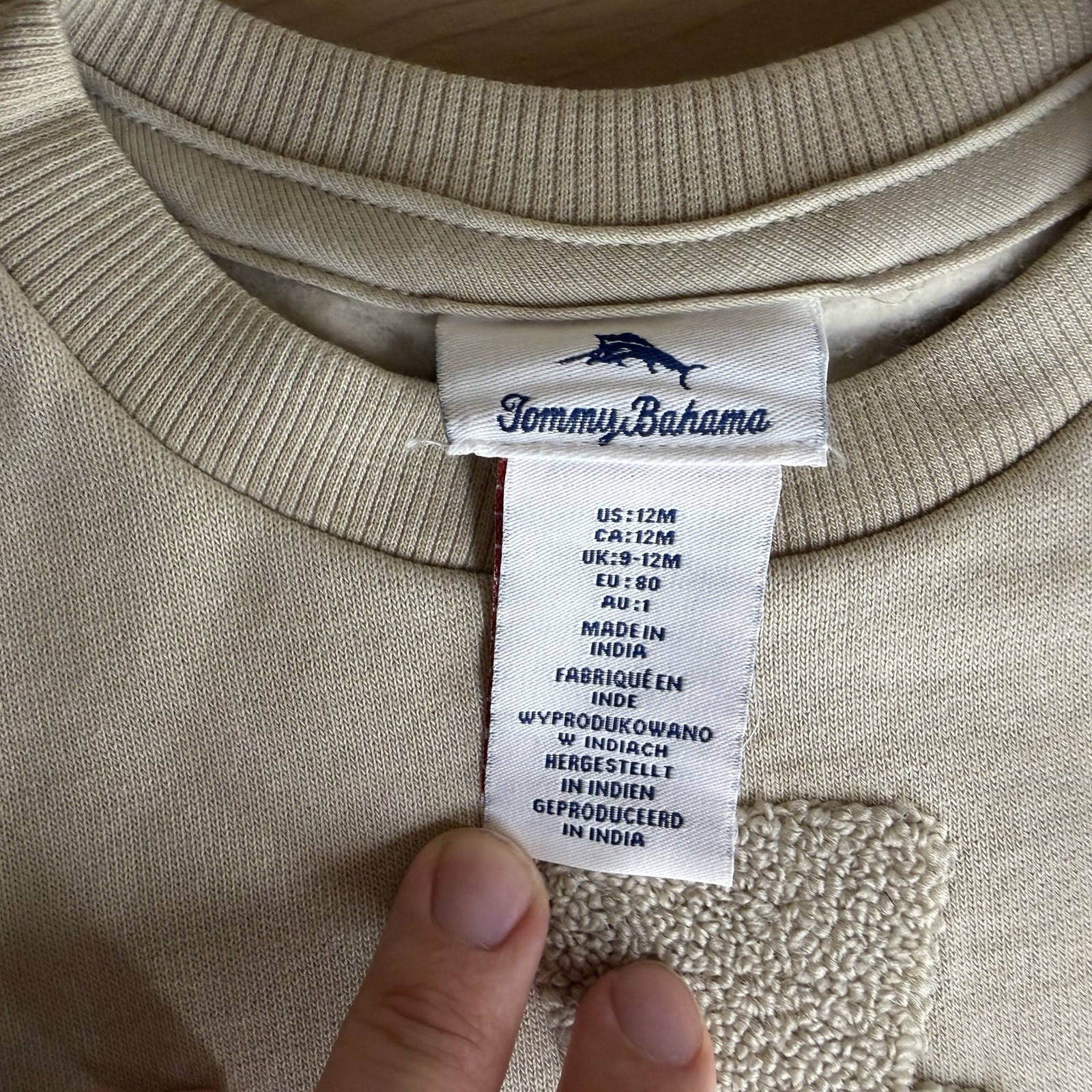 NWOT 3 Piece Tommy Bahamas Boys Pullover/ Shirt/Jogger 9-12Mo Tan Snowman Plaid