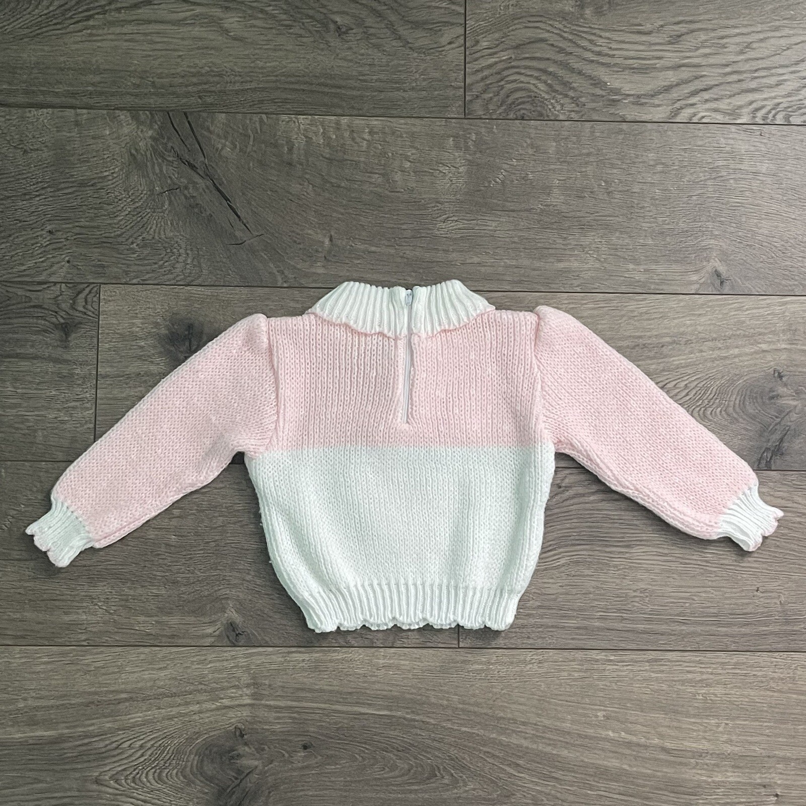 Vintage Baby Togs Pink Snowman 18m Acrylic Sweater Outfit READ