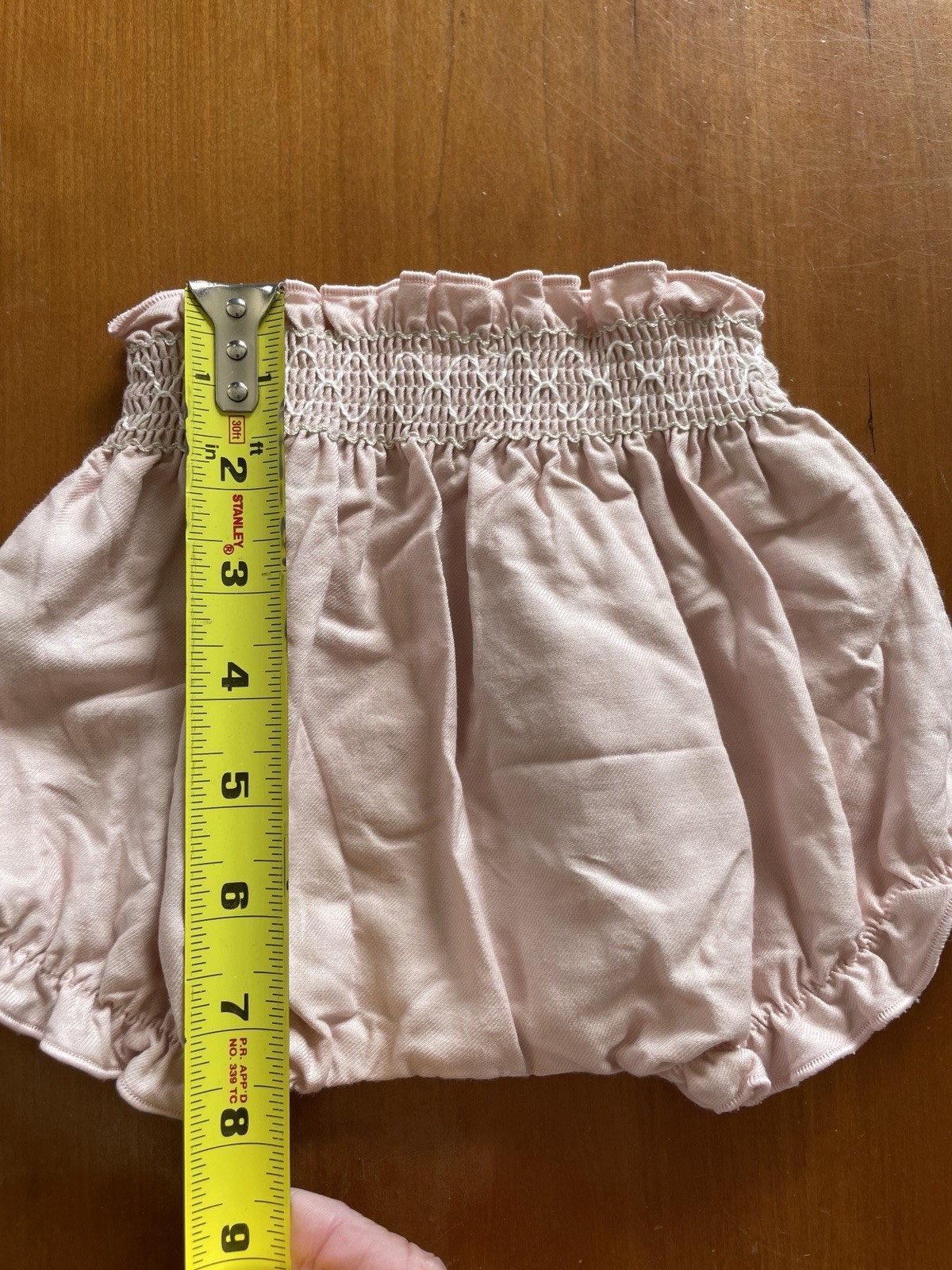 Paz Rodriguez (Spain) Ivory/Blush Woven Cotton Shirred Blouse & Bloomer-6 Mos