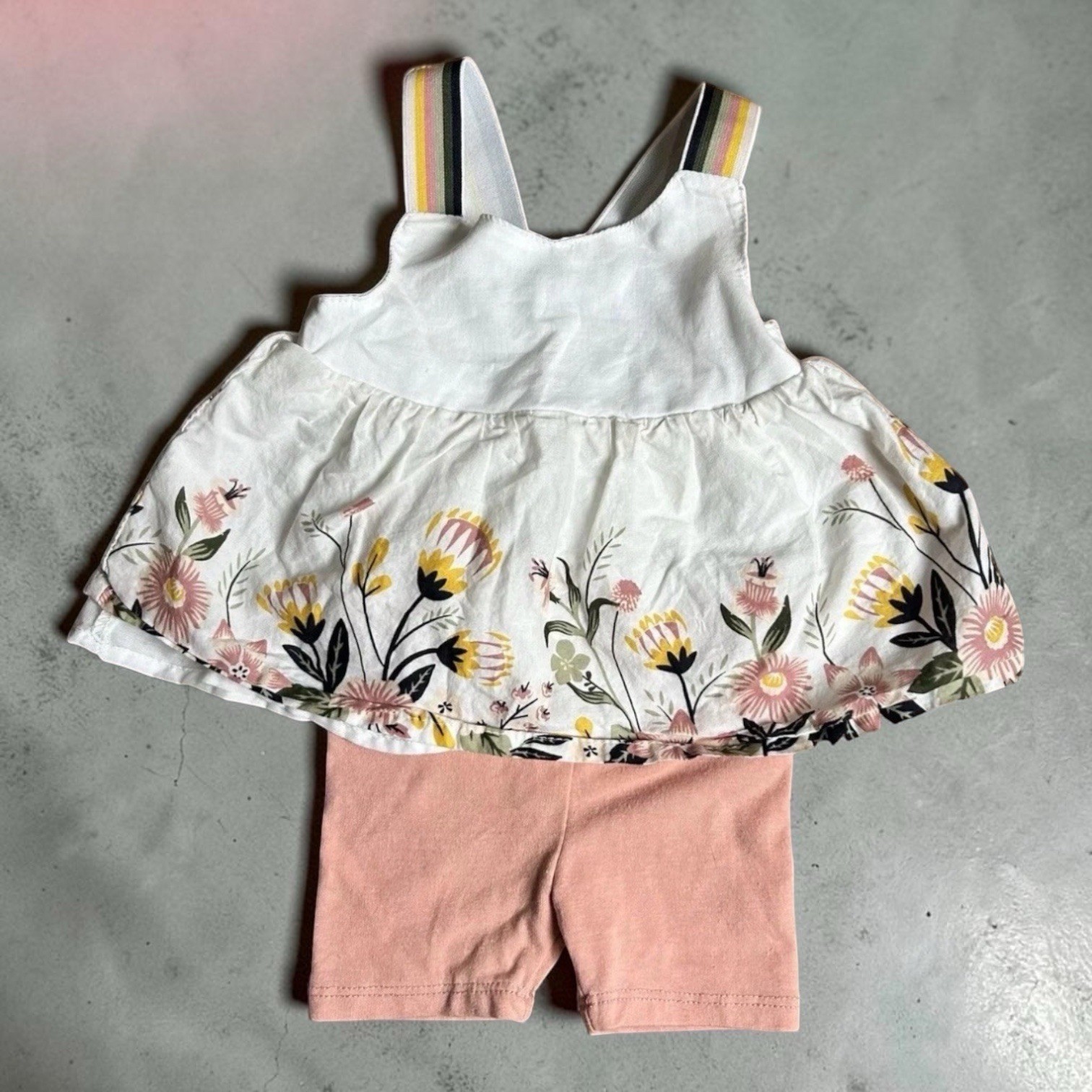 Cynthia Rowley Girl Top Shorts Set Infant 3-6 Months Floral Sleeveless 2pc