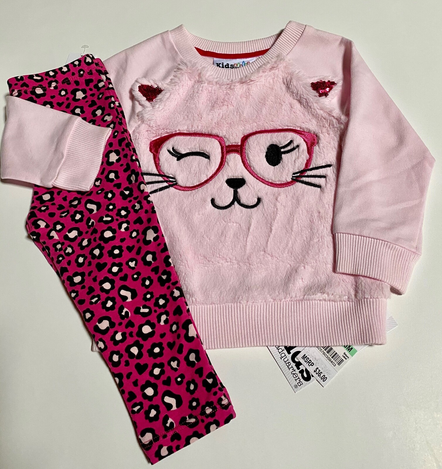Top & Leggings Baby Girl Kids Headquarters Soft & Comfy 2 Pc Set Size 18 Months