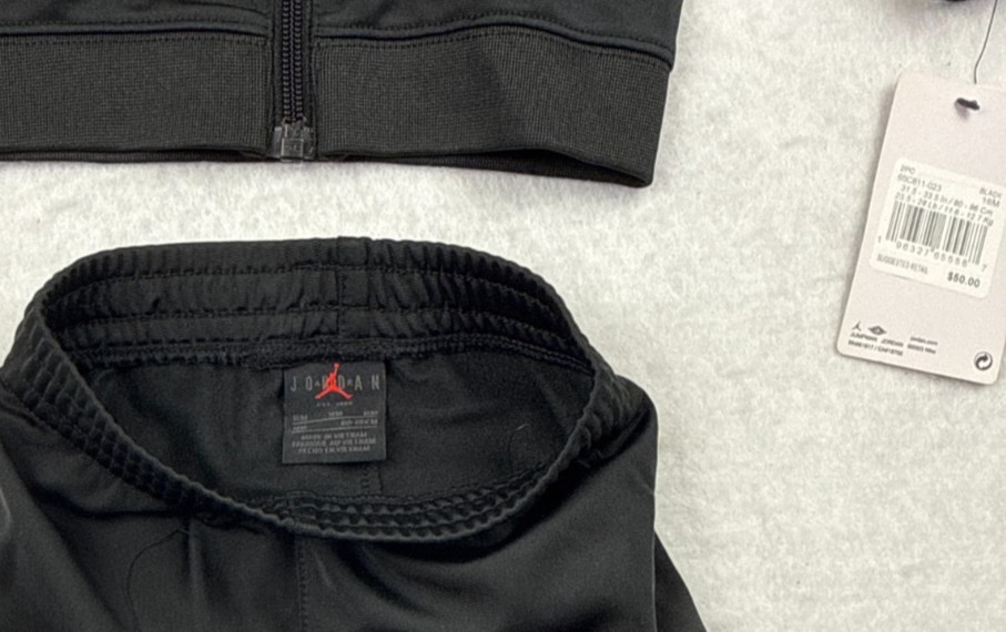 Jordan Baby Tracksuit Set 18M Black Gold Jumpman Full Zip Jogger 2 Piece NWT