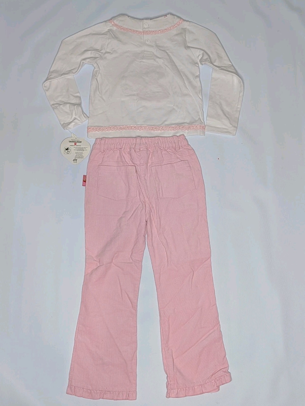 Vintage Strawberry Shortcake Embroidered 2 PC Set 5T Pink Corduroy Pants NWT