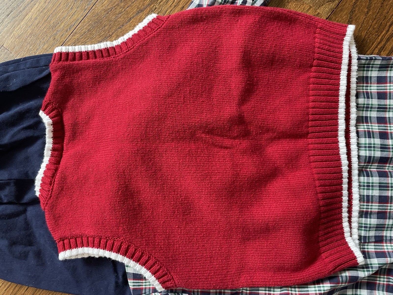 IZOD Boys 2T Holiday Reindeer Sweater Vest, Plaid Shirt & Pants Set