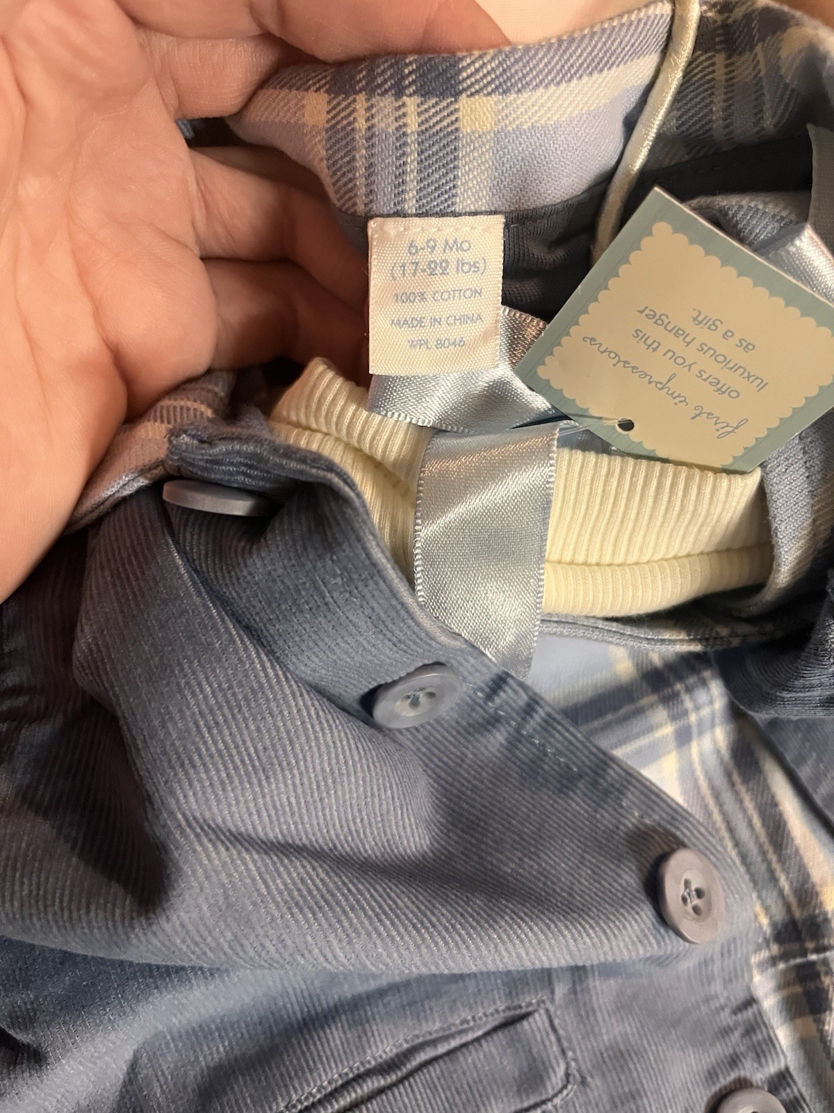 First Impressions Baby Boy 3 Piece Outfit 6-9M Plaid Bodysuit Overalls Jacket