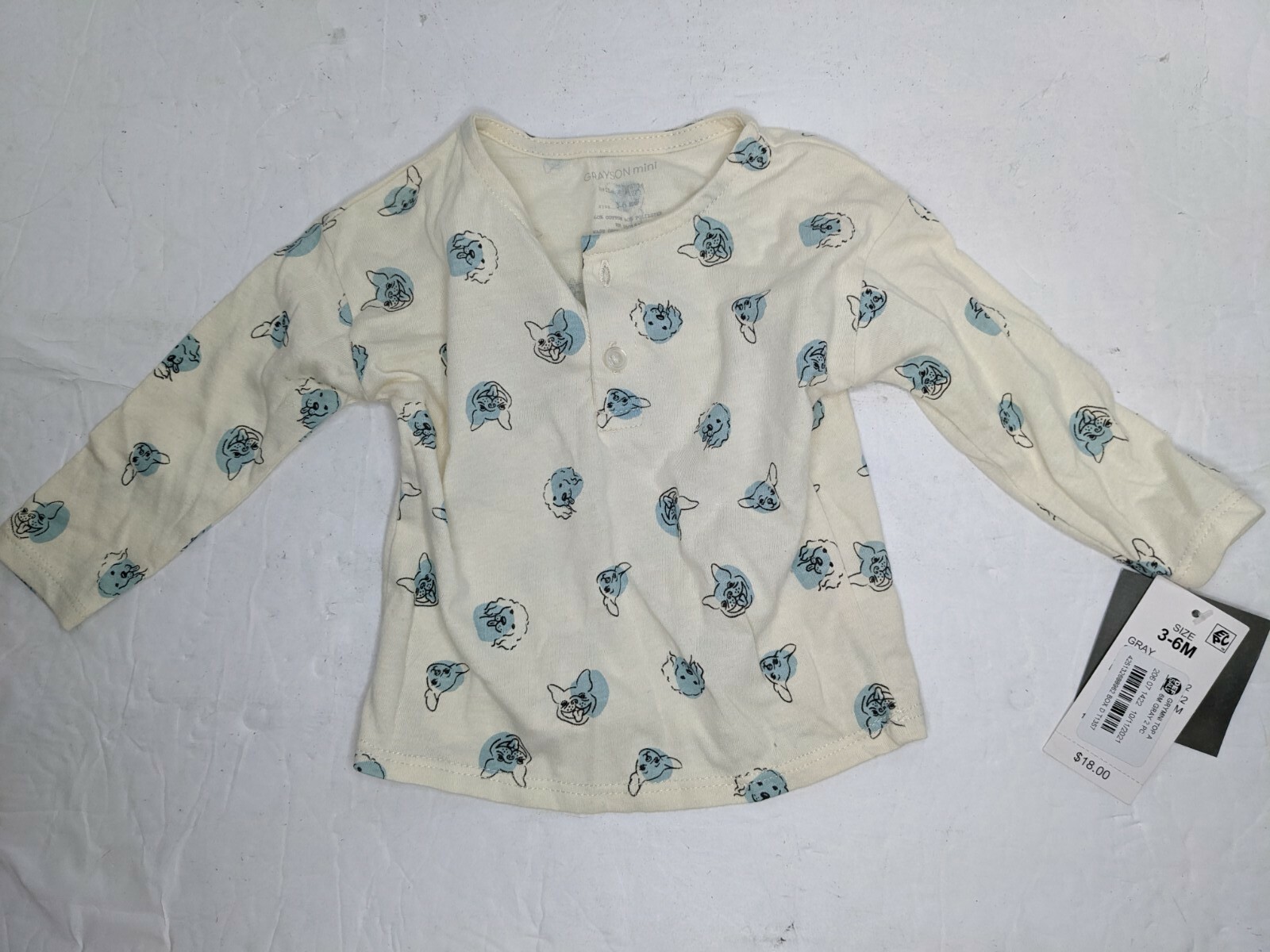 Grayson Mini Baby Infant Shirt – Dog Print Size 3-6M -NEW with tag