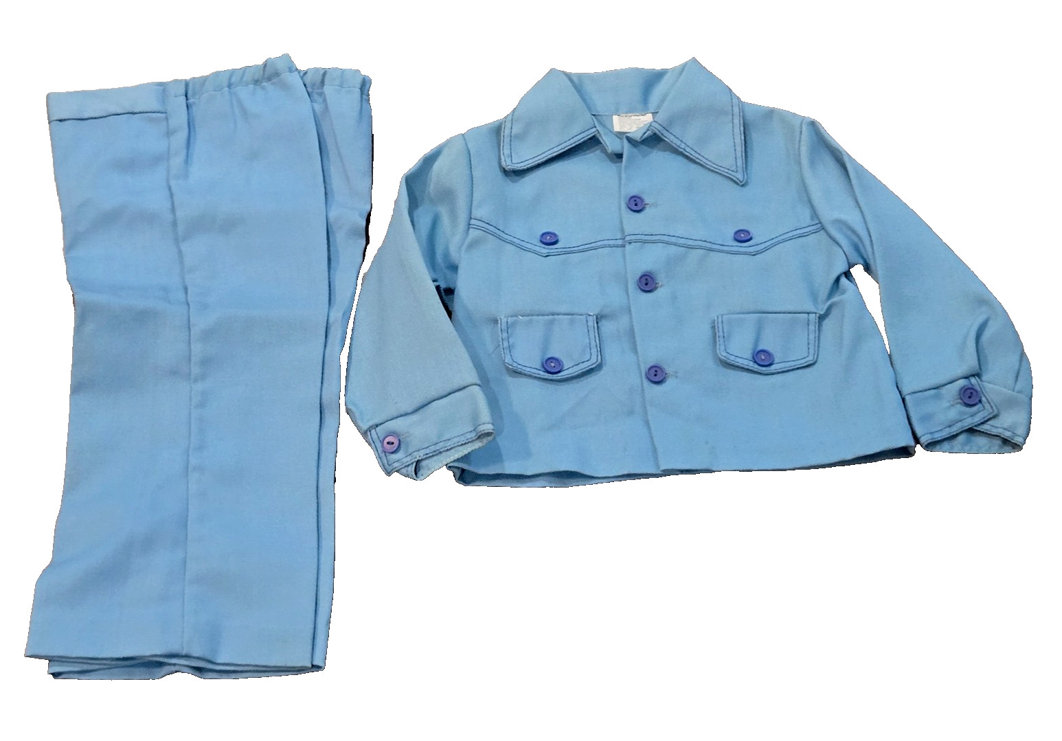Vintage Toddler Leisure Suit Mickey Mouse 2T? 2 Pcs Embroidered Little Boy Blue
