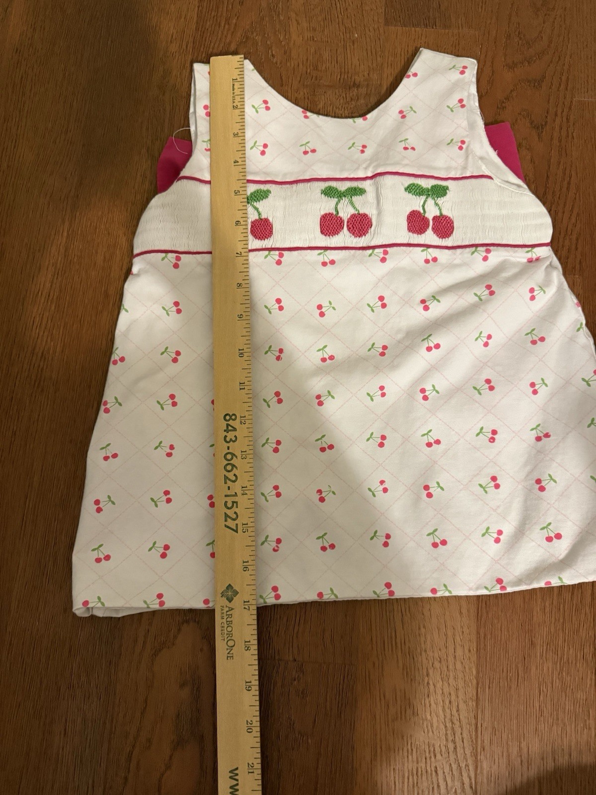 Babeeni Girls Smocked Cherry Set Size 5 – Top & Ruffle Shorts Pink/White