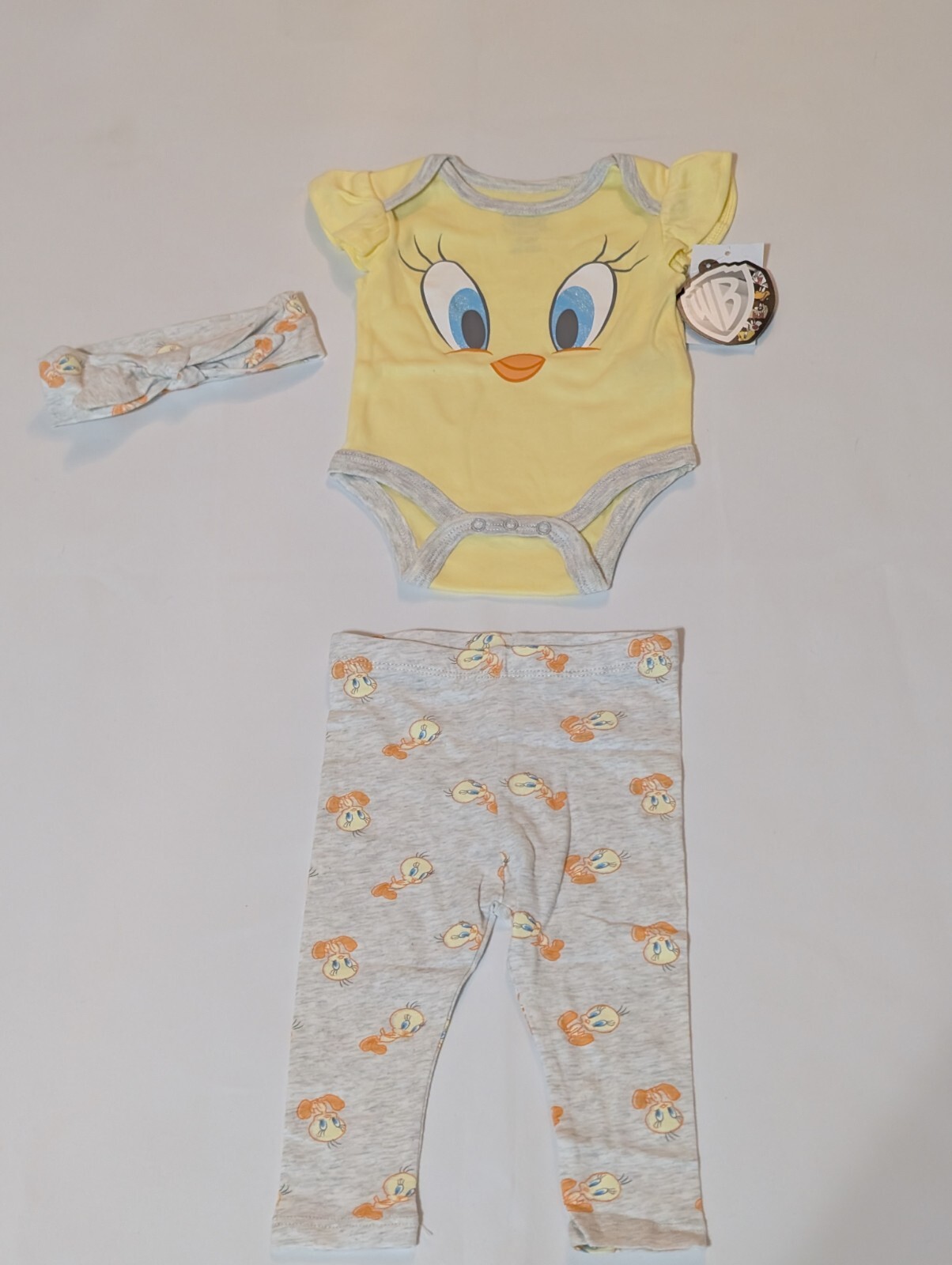 Newborn Girl’s 3 Piece Set, New Looney Tunes with Headband Size 0-3months