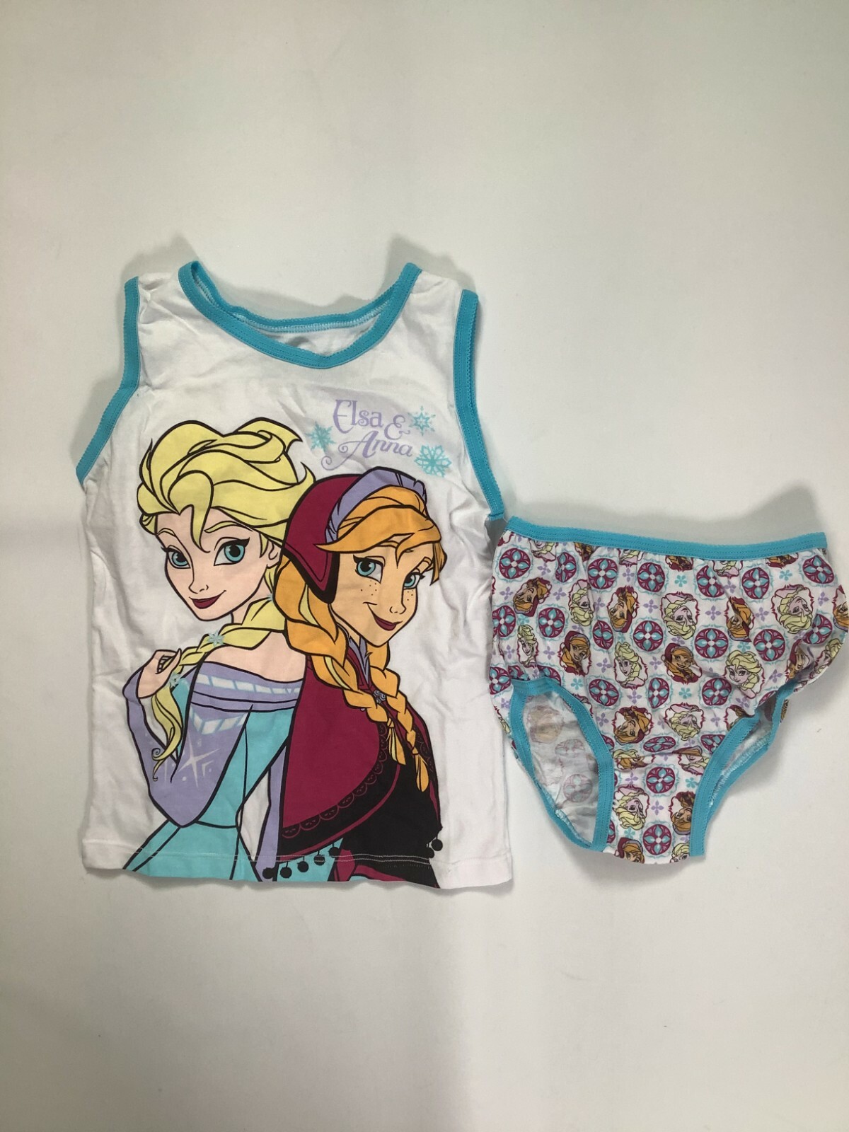 Toddler Disney Frozen White Blue Tank Top & Brief Set 4T NEW!
