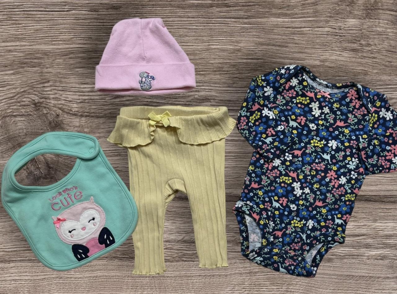 Baby Girl Size 0-3 Months Carter’s Shirts Pants Outfits Sets Clothes Lot Bundle