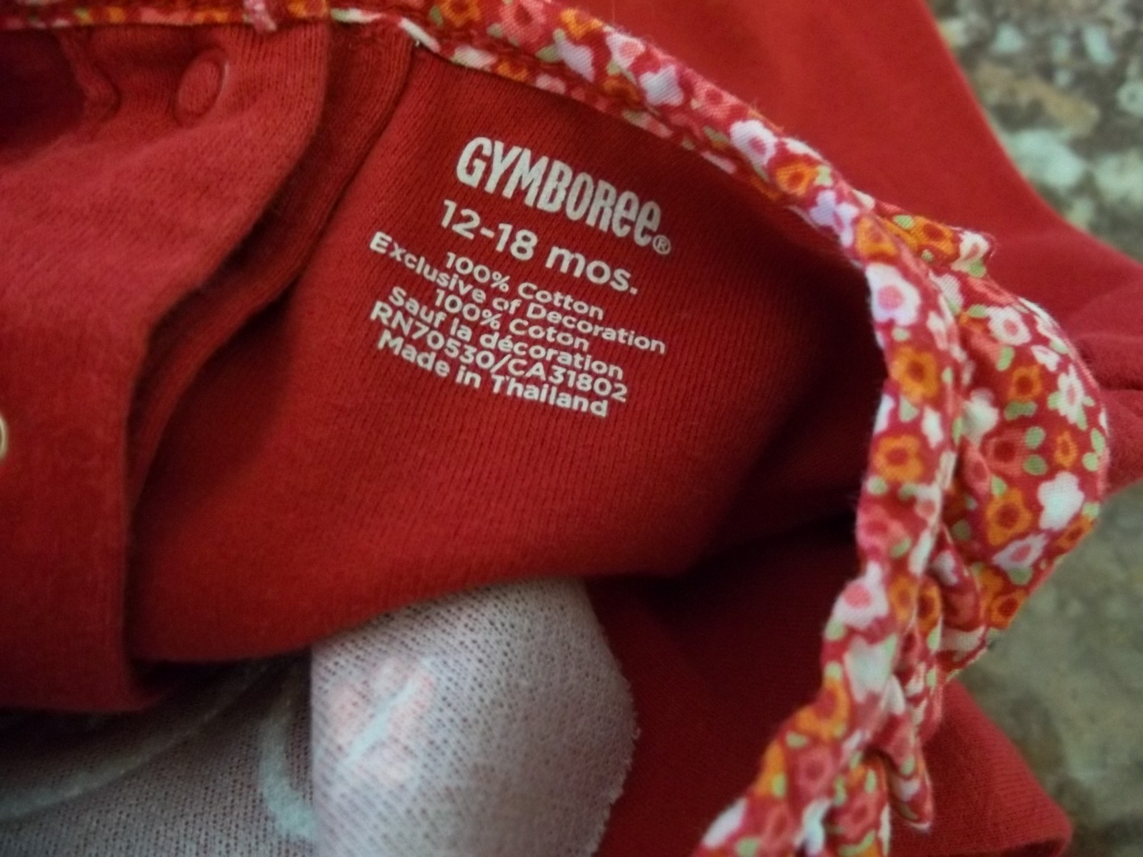 Gymboree 2012 Adorable Fox bodysuit top red with button cuffs 12-18