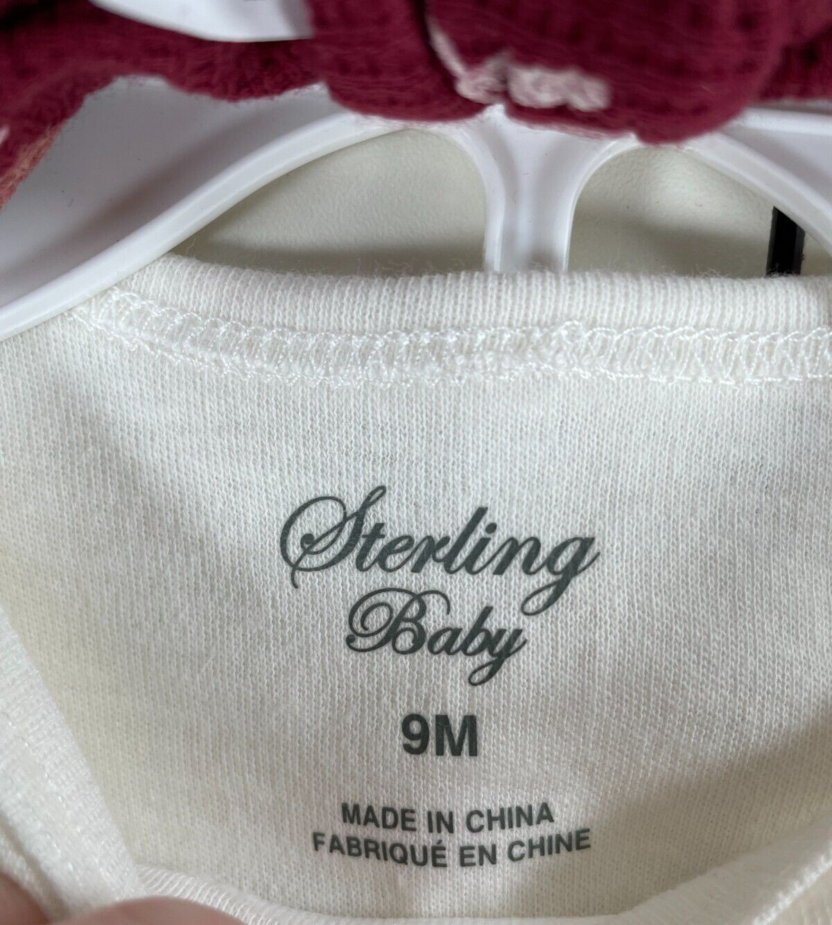 NWT Sterling Baby 3 Piece Set Long Sleeve Body Suit Pants Headband Bear 9 Months