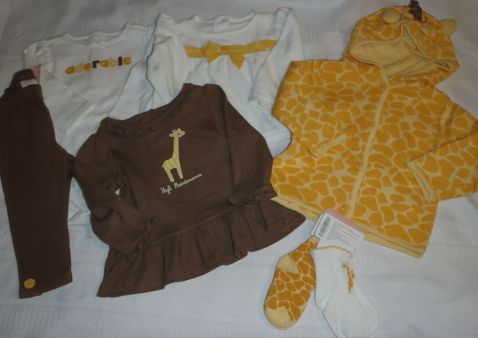 GYMBOREE 6-12 Month Baby Giraffe ShirtS bodysuit Pants Sweater Socks Outfit NWT