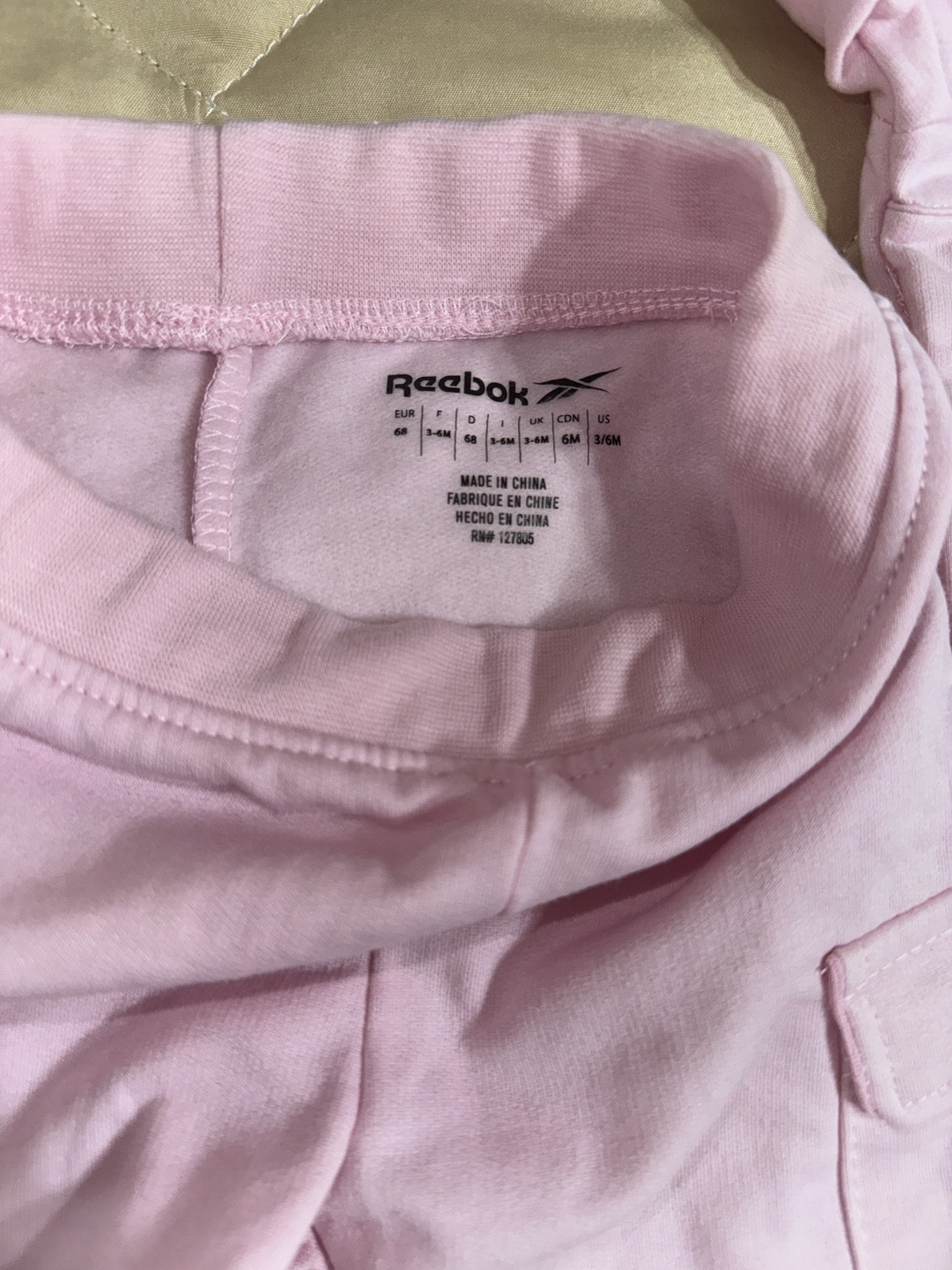 Reebok Infant girl pink Suit 3-6 NWOT Baby Jogger Activewear Set head band