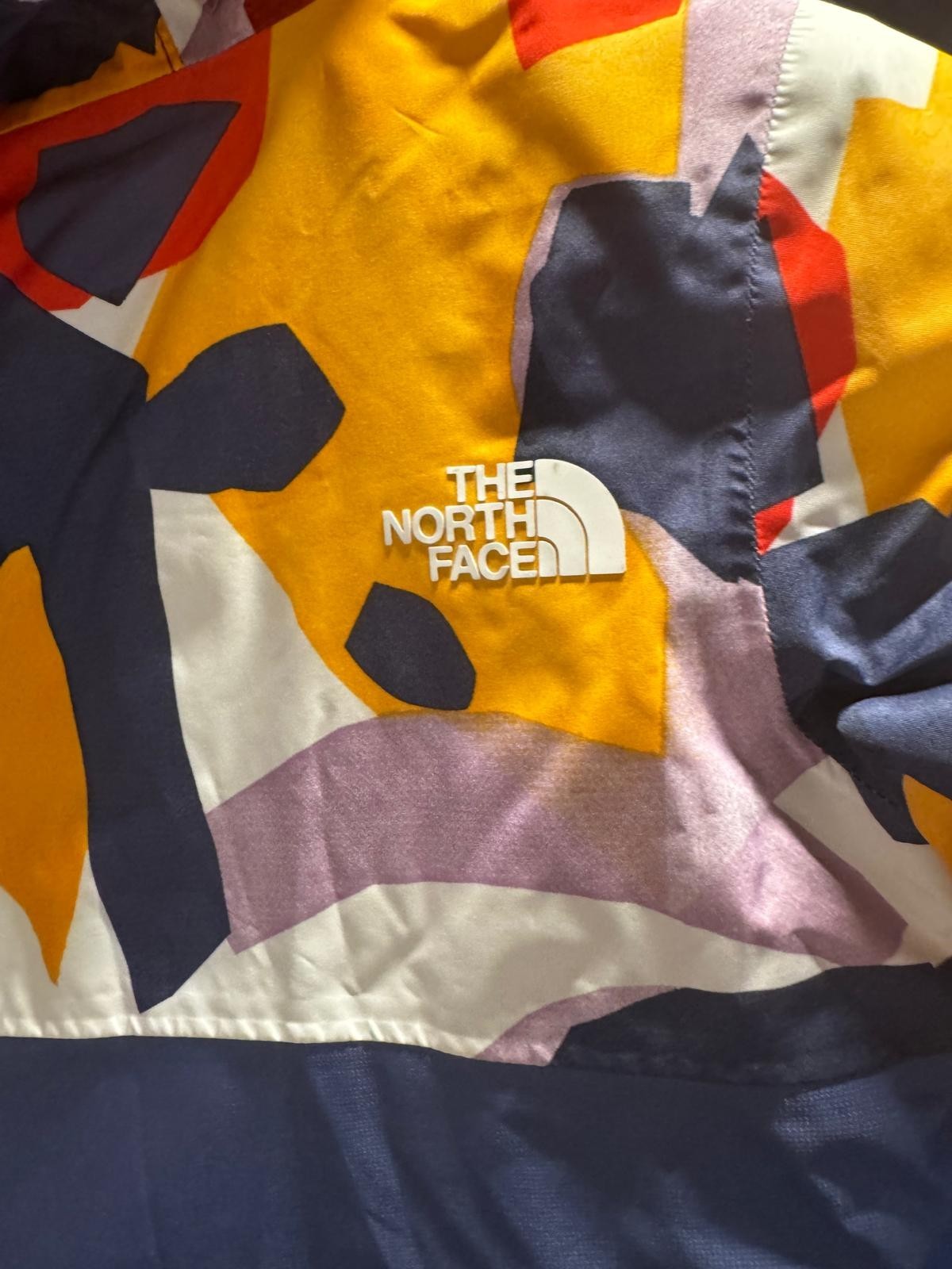 The North Face Kids’ Freedom Insulated Jacket, Cave Blue Collage Shapes Print, 2