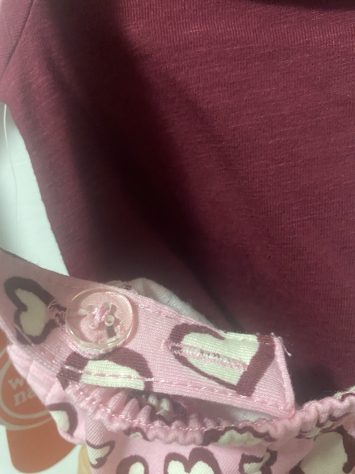 Dress for baby girl 3-6m type overalls 2 pieces pink, red hearts new