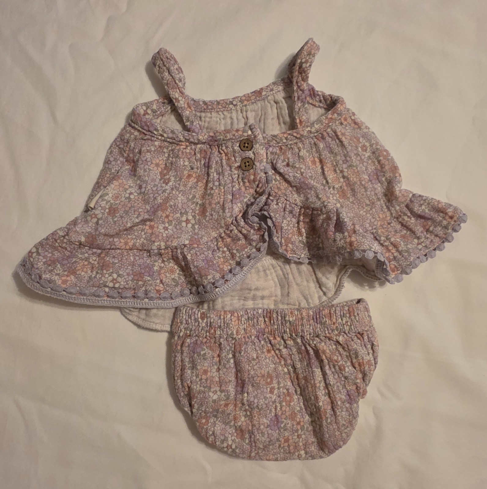 Baby Girls Lot Of 3 Rabbit + Bear 100% Cotton Outfits Size 0-3 Months