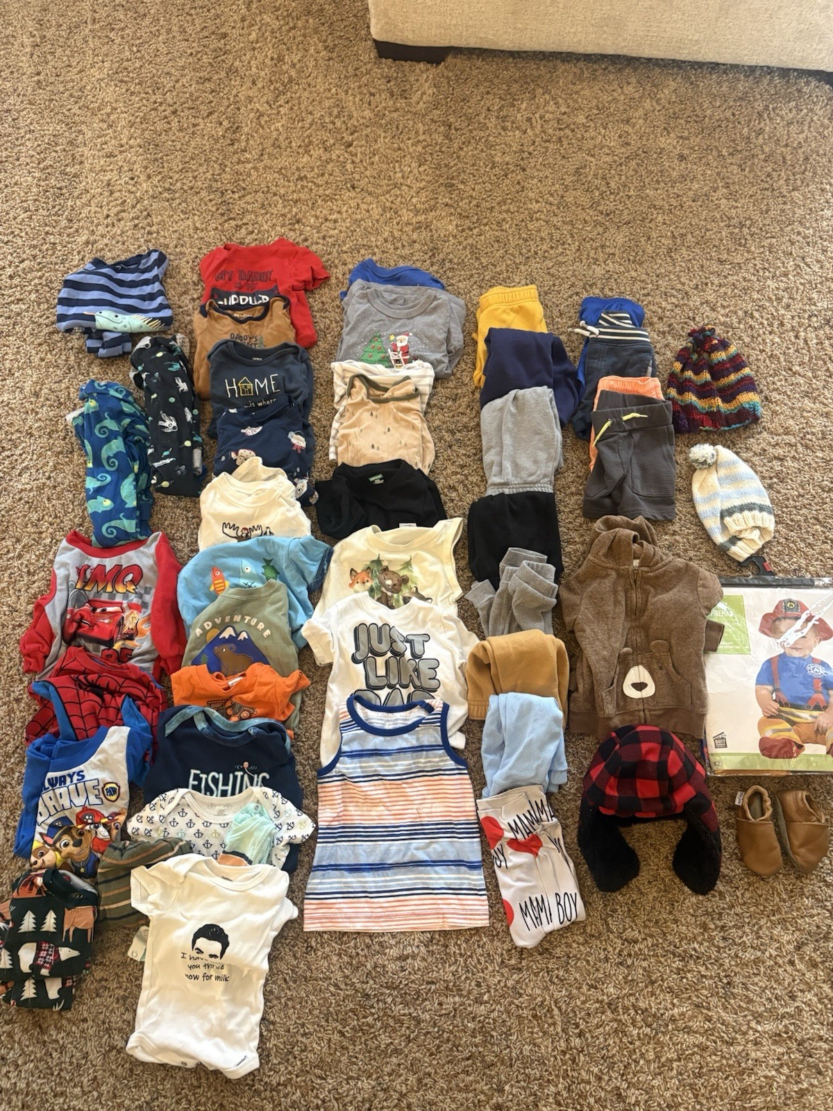 Lot of 46 Baby Boy Clothes Size 12-18 Month Gerber Onesies Etc, Shirts Pants Pjs