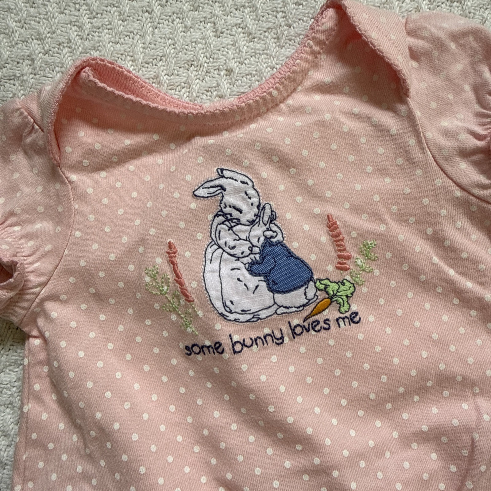 Gymboree X Peter Rabbit Collection 0-3 Months Romper Outfit Pink Polka Dot 2017