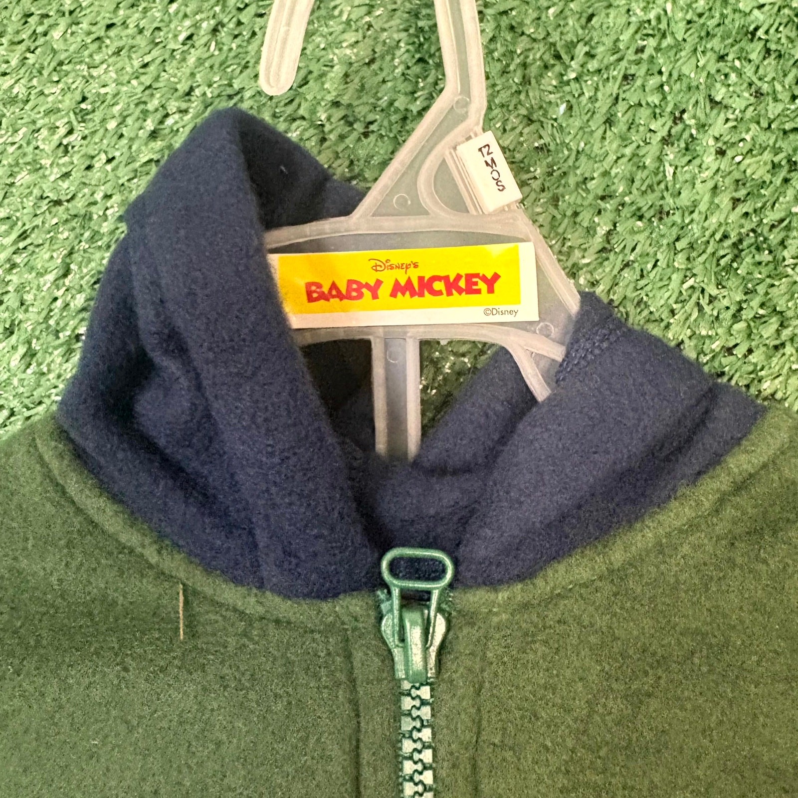 Vintage Disney Baby Mickey Pants Set Boys 12M Green Blue Football Mickey Mouse