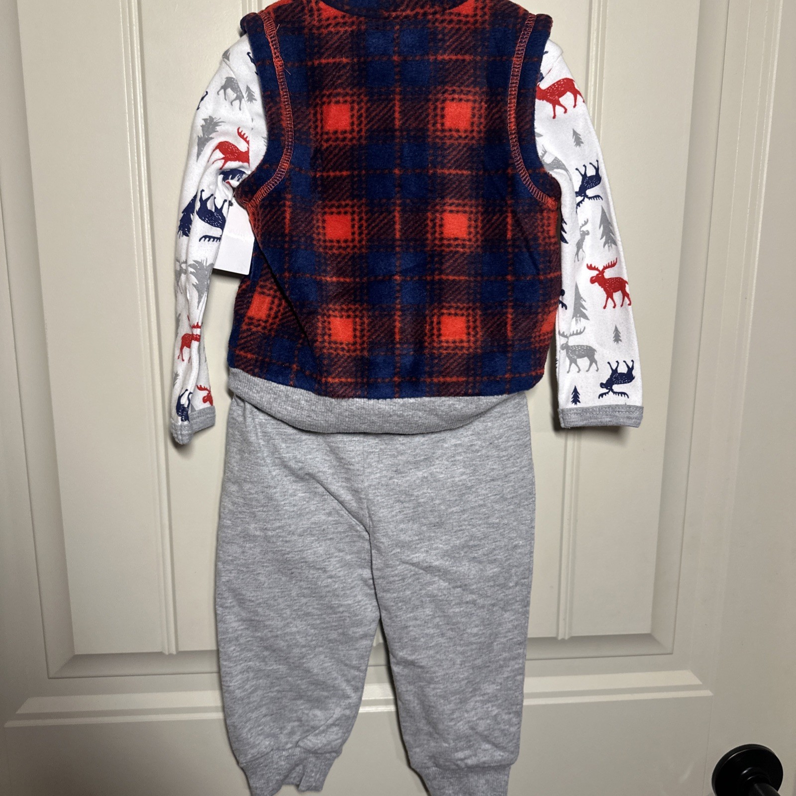 Nursery Rhyme 3 Piece Set Pants Bodysuit Vest Outfit Baby Boy Size 9 Months 9M
