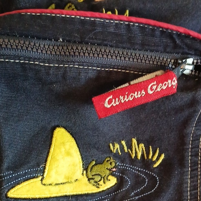 Curious George Adventures 3T 2pc Overalls Convertible Shortalls Set Embroidered