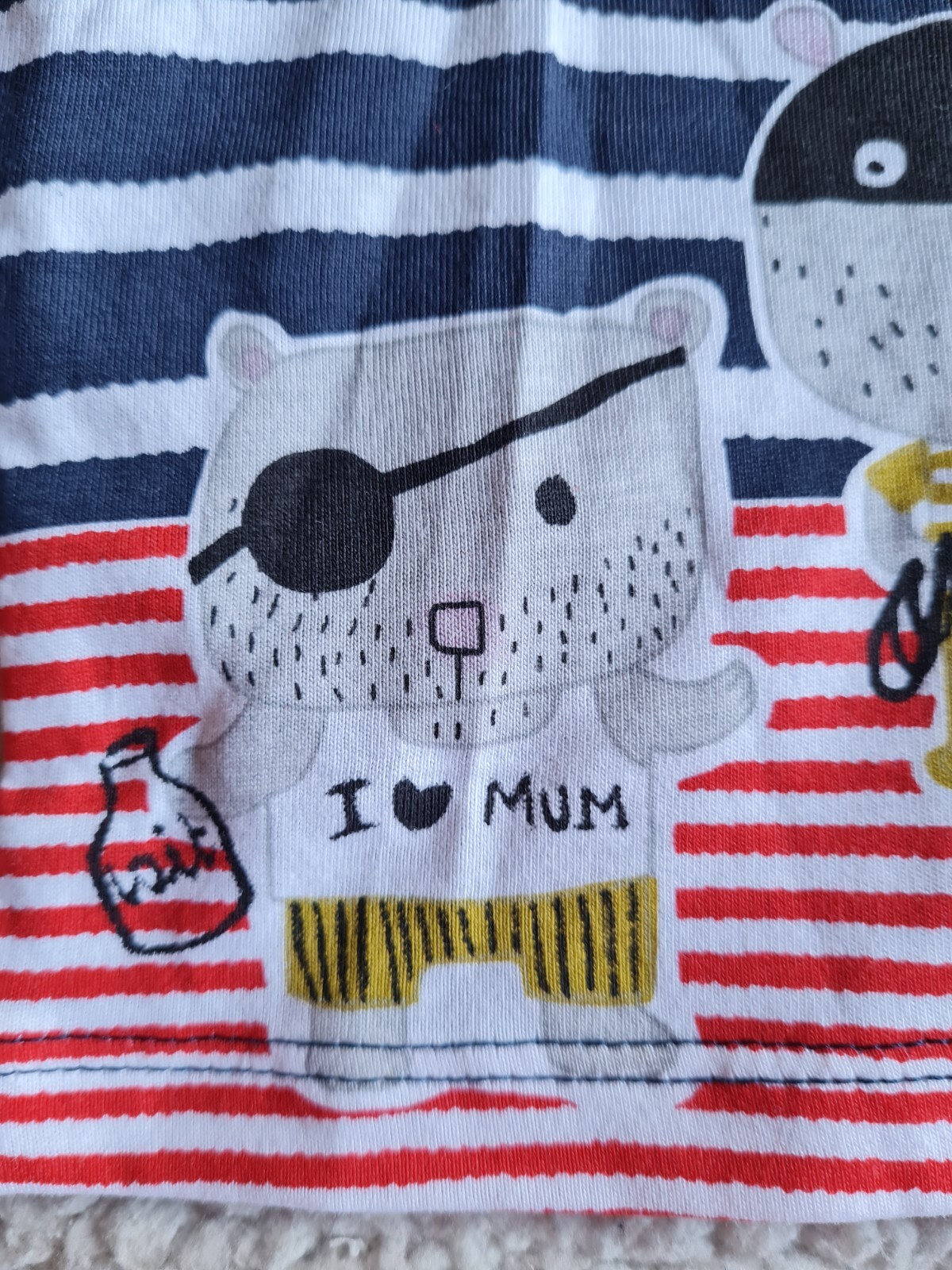 Catimini Baby 2 Piece Pirate Outfit Shorts & T Shirt Age 9 Months Brand New WL