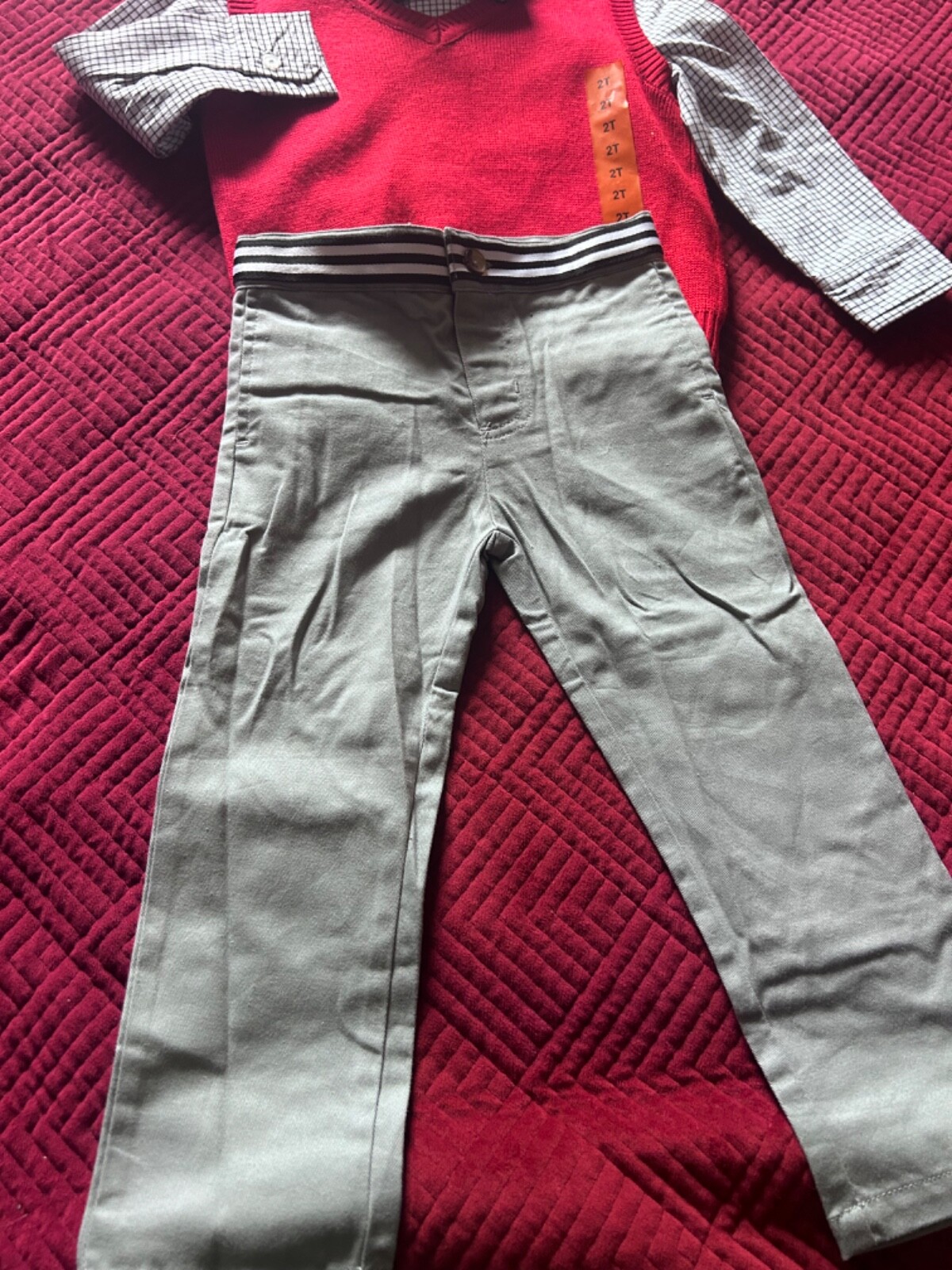 ANDY & EVAN – 2T Vest, Shirt, Tie, & Pants Dress up Outfit Set 4 pcs Bundle NWT
