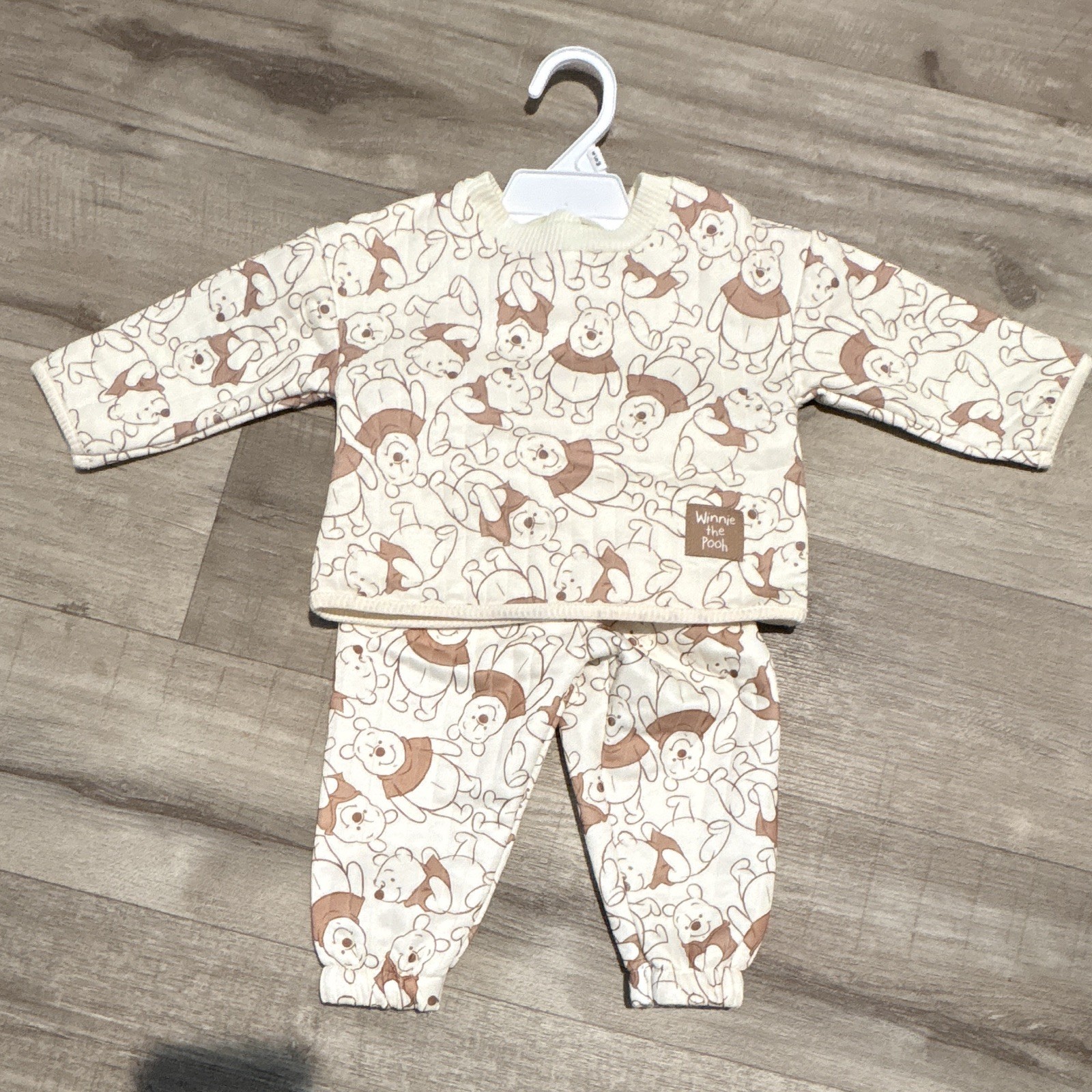 Disney Baby Winnie the Pooh 2pc Sweatshirt & Pants Set Beige/Brown 6-9M