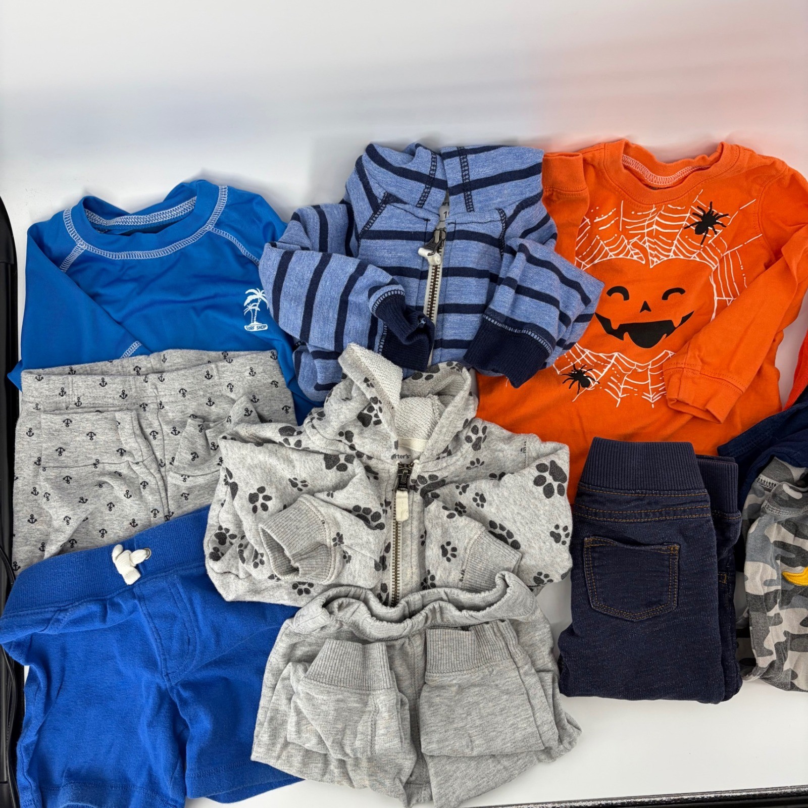 Carter’s Baby Boy Clothes Lot 18M 18 Months Bodysuits Hoodies Pants Shorts 22pc