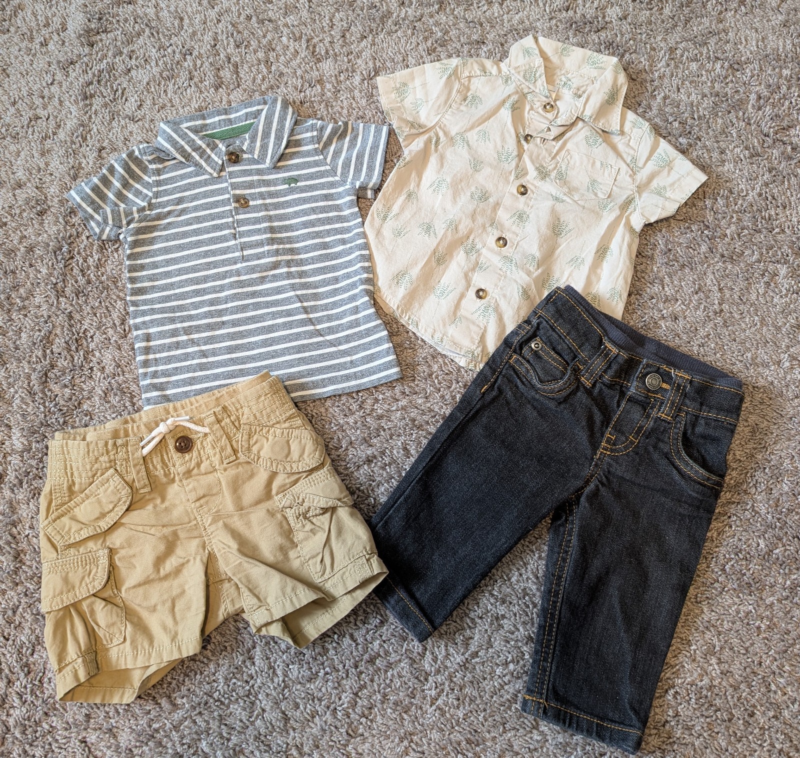 Baby Boys 3 Months Bundle Polo Shirt Denim Jeans Button Up Shirt GAP Shorts