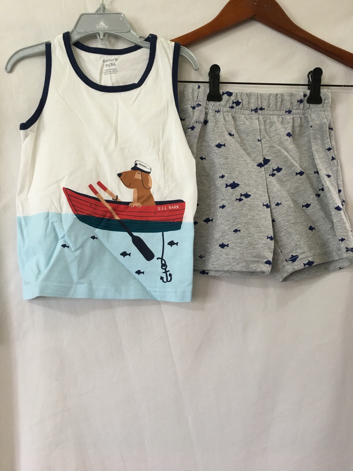 NEW Carter’s Boys Dog Puppy Tank Top Shirt & Shorts Set 2pcs Toddler 3T,5T