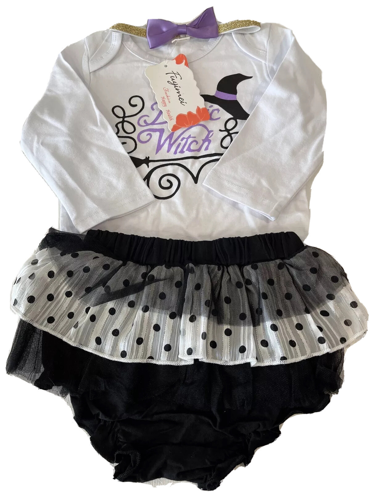 Fuyimei Infant Girl’s 3 Pieces Baby Set Multicolor Long Sleeve Size 90