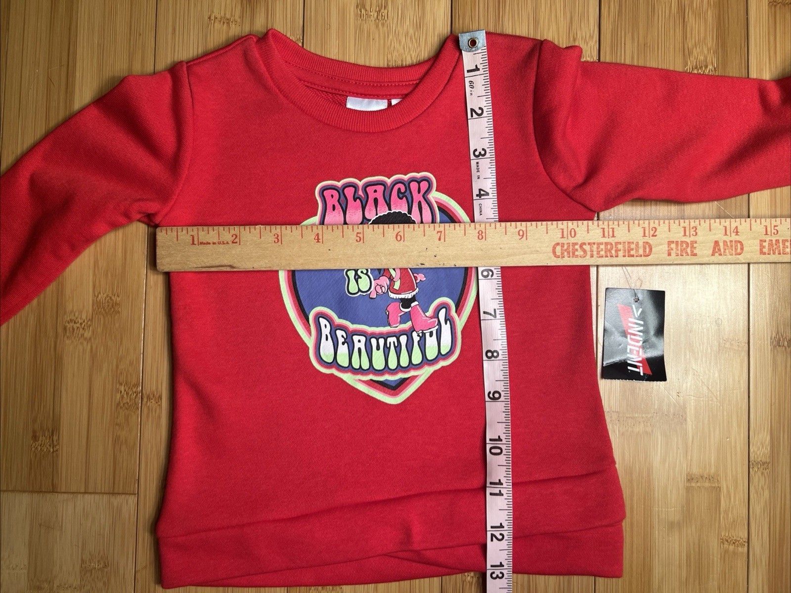 INDENT Toddler Girls Black is Beautiful Red L/S Casual Kidcore Sweatshirt|Sz:18M