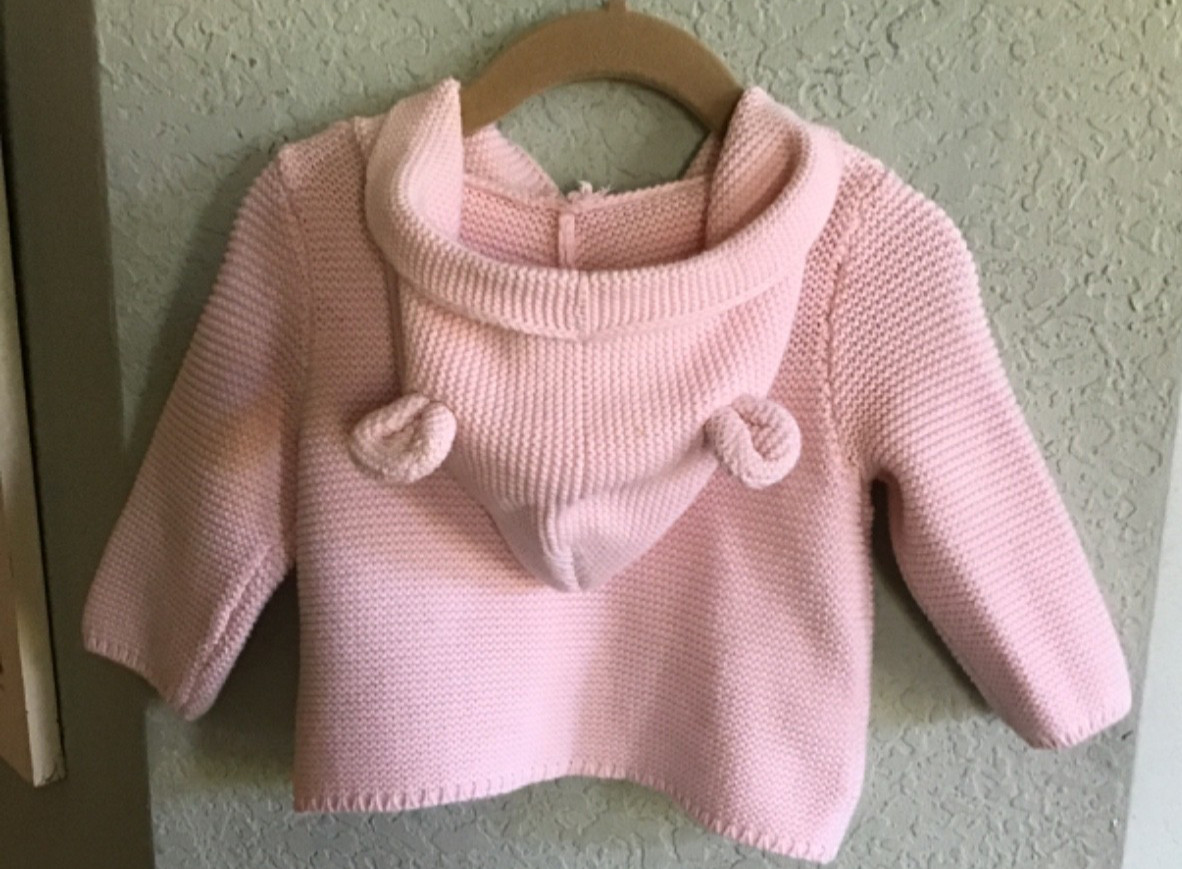 Baby Gap 3-6M Pink Girls 2pc Knit Crochet 100% Cotton Outfit PRISTINE