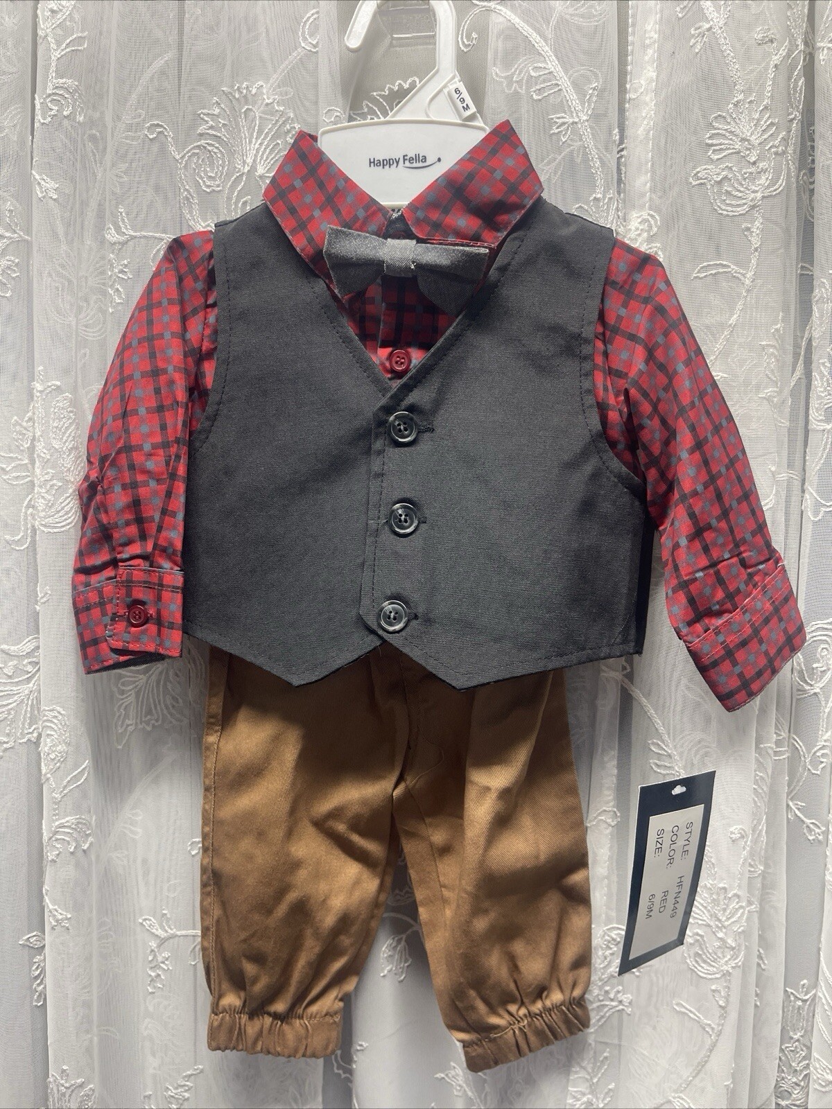 Infant Boys 6/9 Months Happy Fella 3 Piece Set-New with Tags! SKU A104