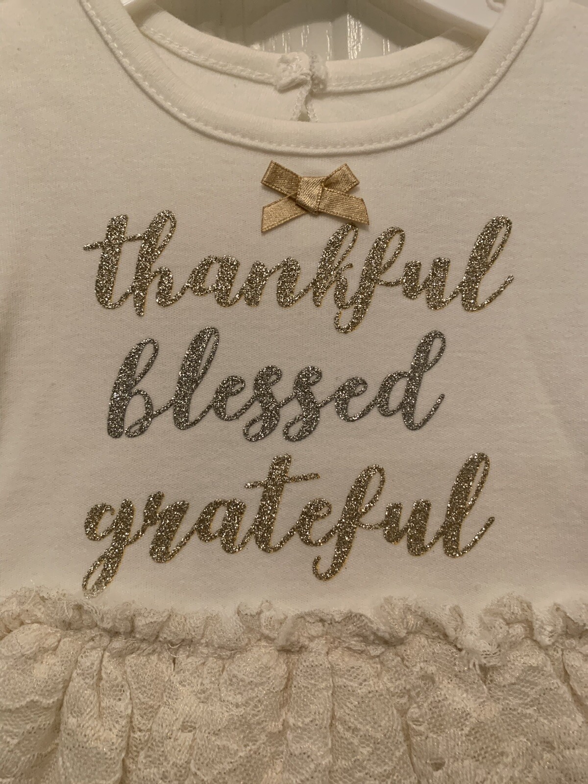 Baby Starters “Thankful Blessed Grateful” One-Piece Bodysuit Skirt 3-Months