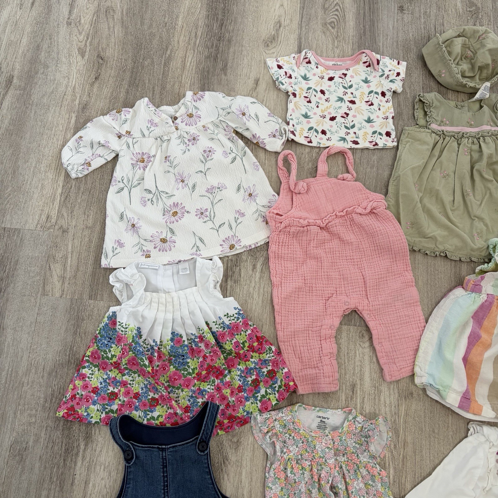 Cottagecore Baby Girls Clothing Lot 6-9 Month Shoes Carters Floral Embroidered