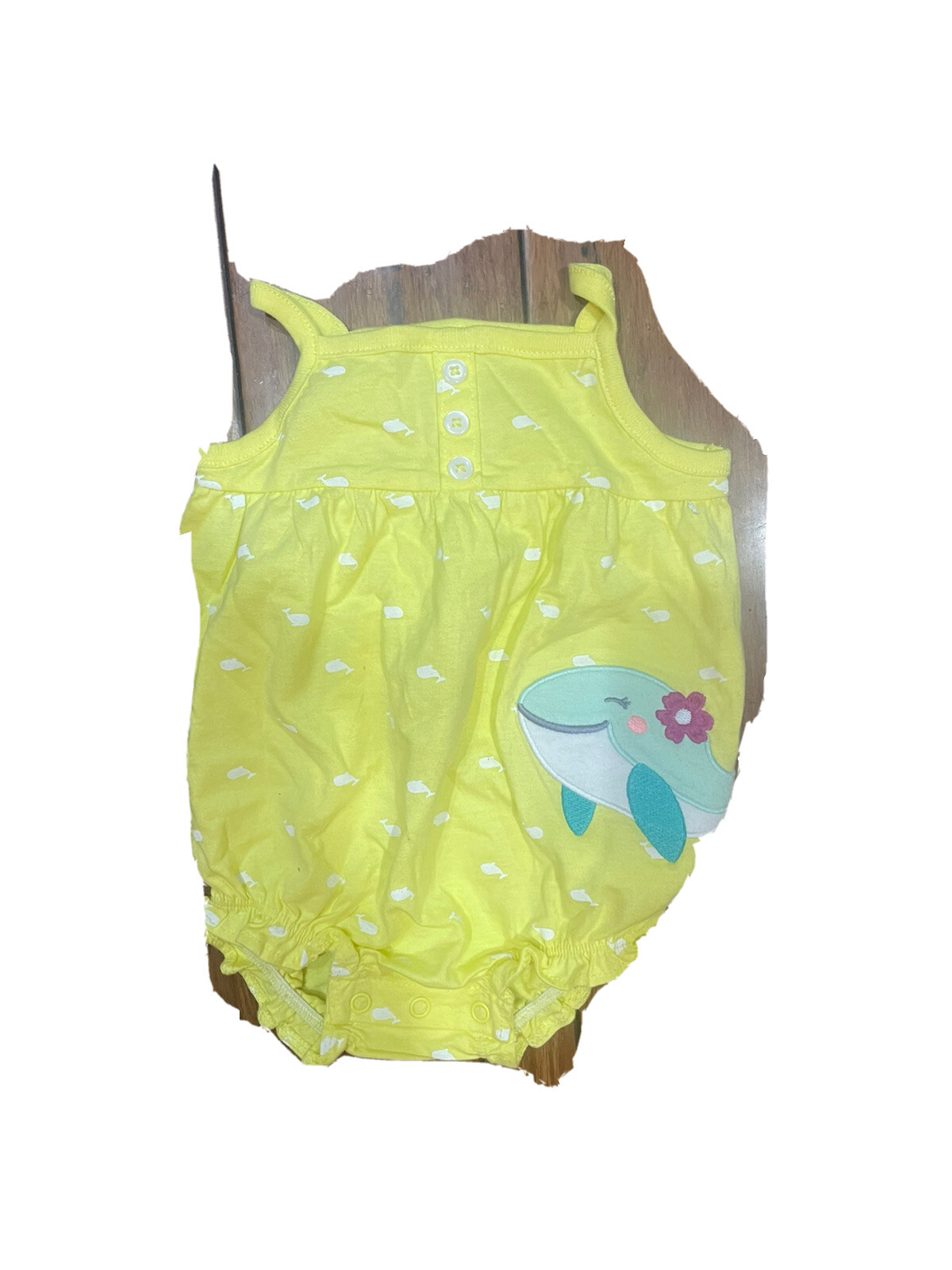 Carters Baby Girls One Piece Yellow Whale Size 3 Months