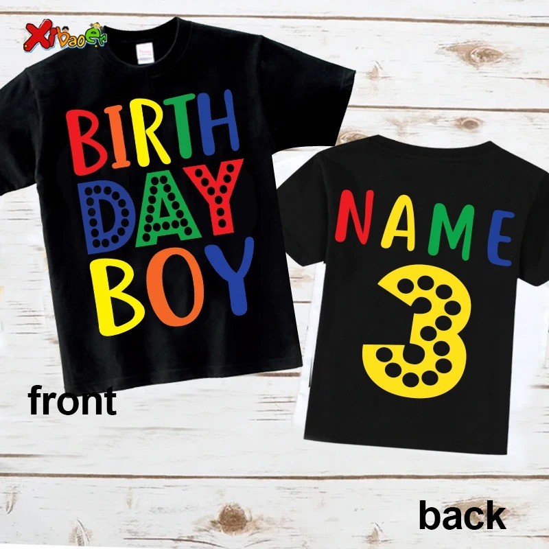 Birthday Custom T-shirt Personalize Tee Gift, Add Name/Age Double-sided Printing