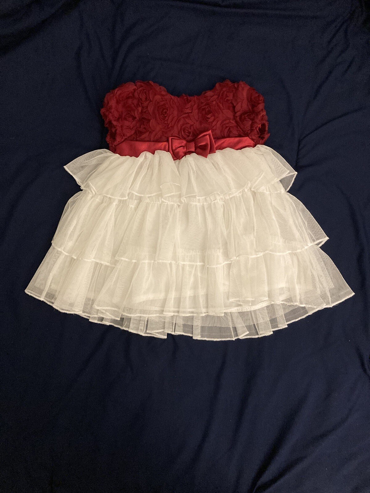 12 Months Baby Grand Signature baby girl clothes – 2 piece dress set | white/red