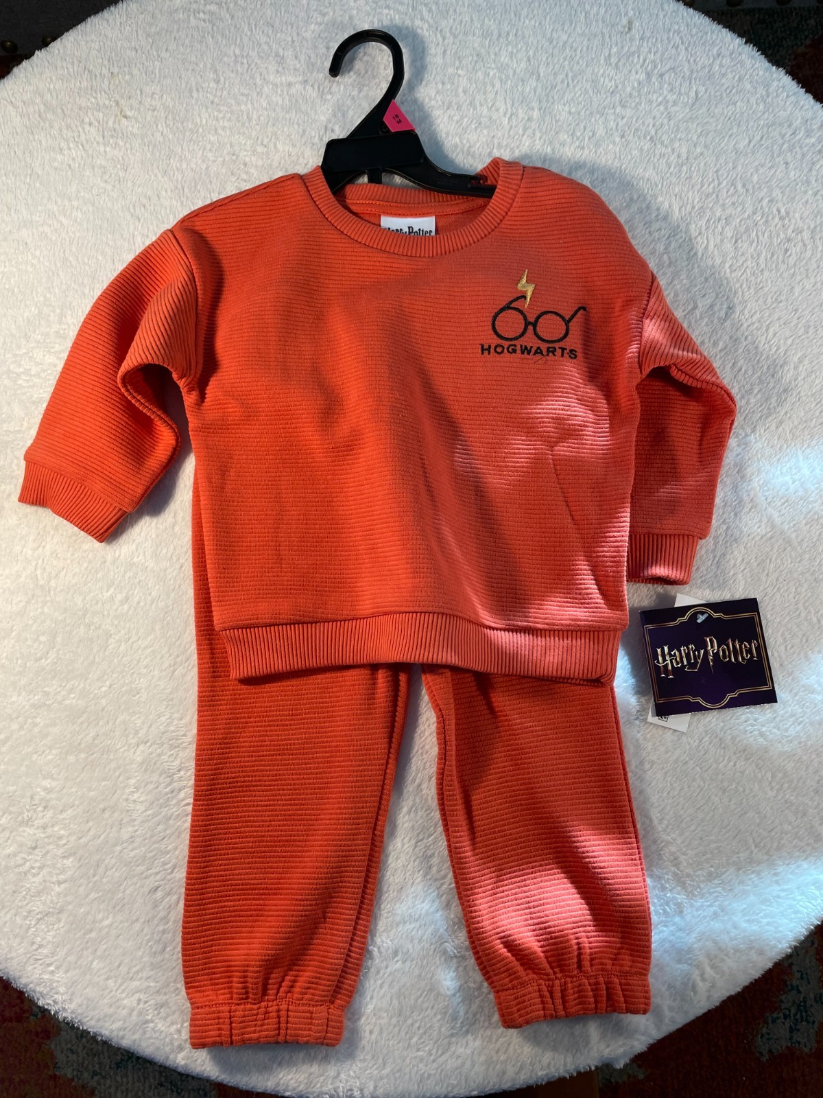 NEW NWT Official Harry Potter 18M Orange Ribbed Knit Sweatshirt & Joggers