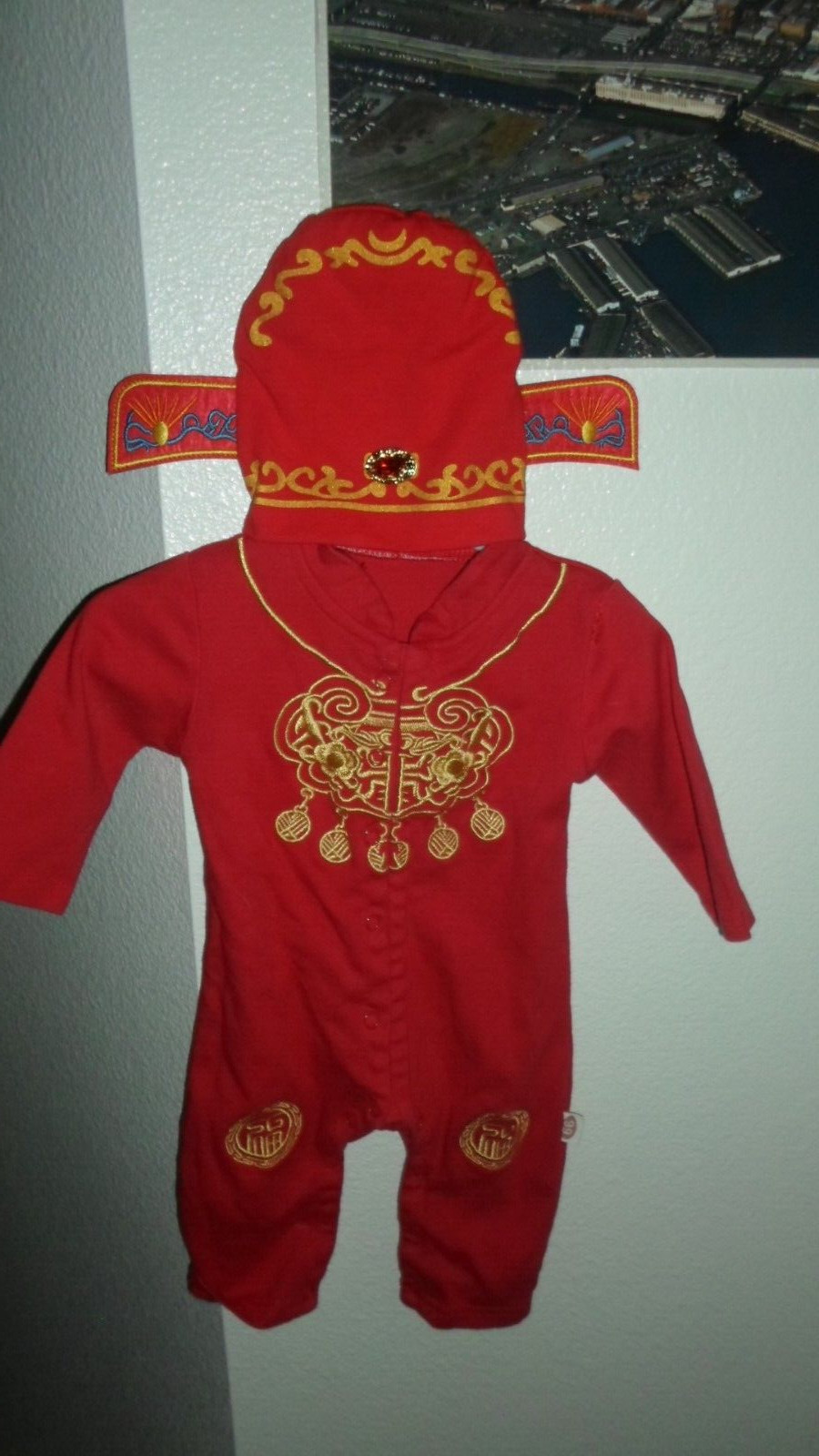 Chinese New Year Outfit- Red body suit with Hat- China- one owner-
