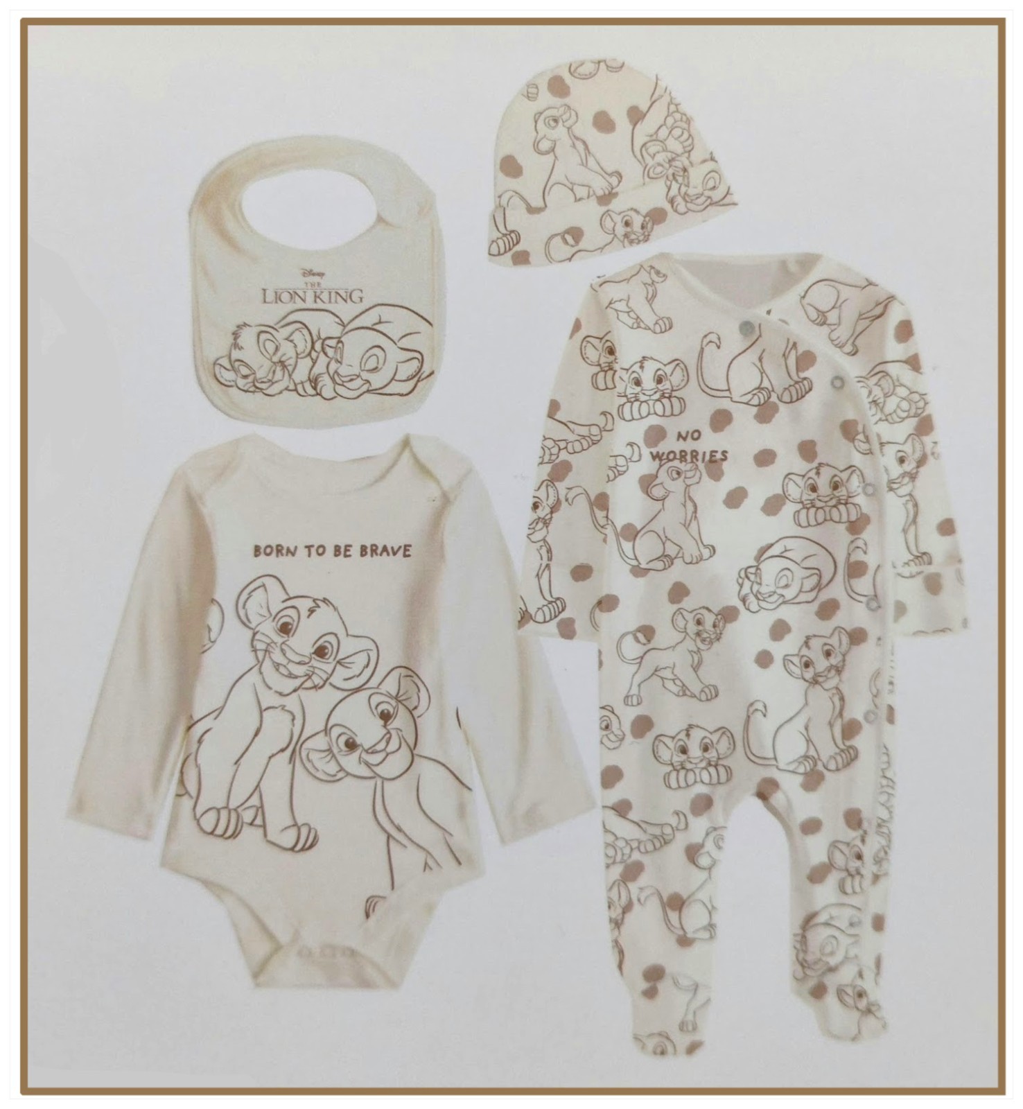 Baby Unisex Disney The Lion King Simba Character 4 Piece Boxed Starter Set