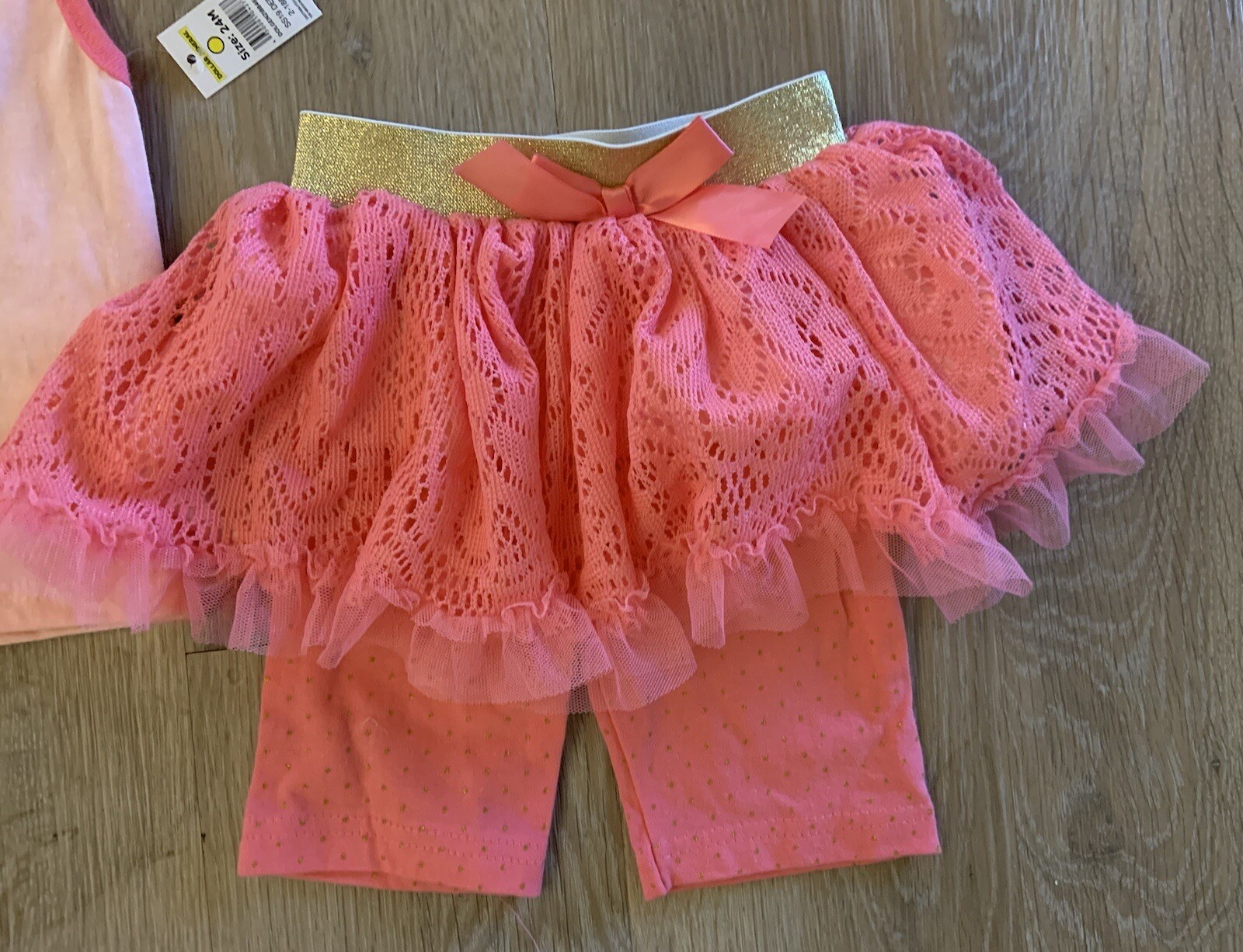 (NWT) DDG Darlings Girl’s 24 Months Beautiful 2Pc Pink Layered Eyelet Tutu Set