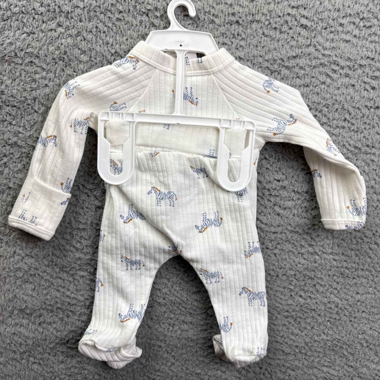 Carter’s Just One You Baby Boys Size Preemie 2pc Zebra Cardigan Set