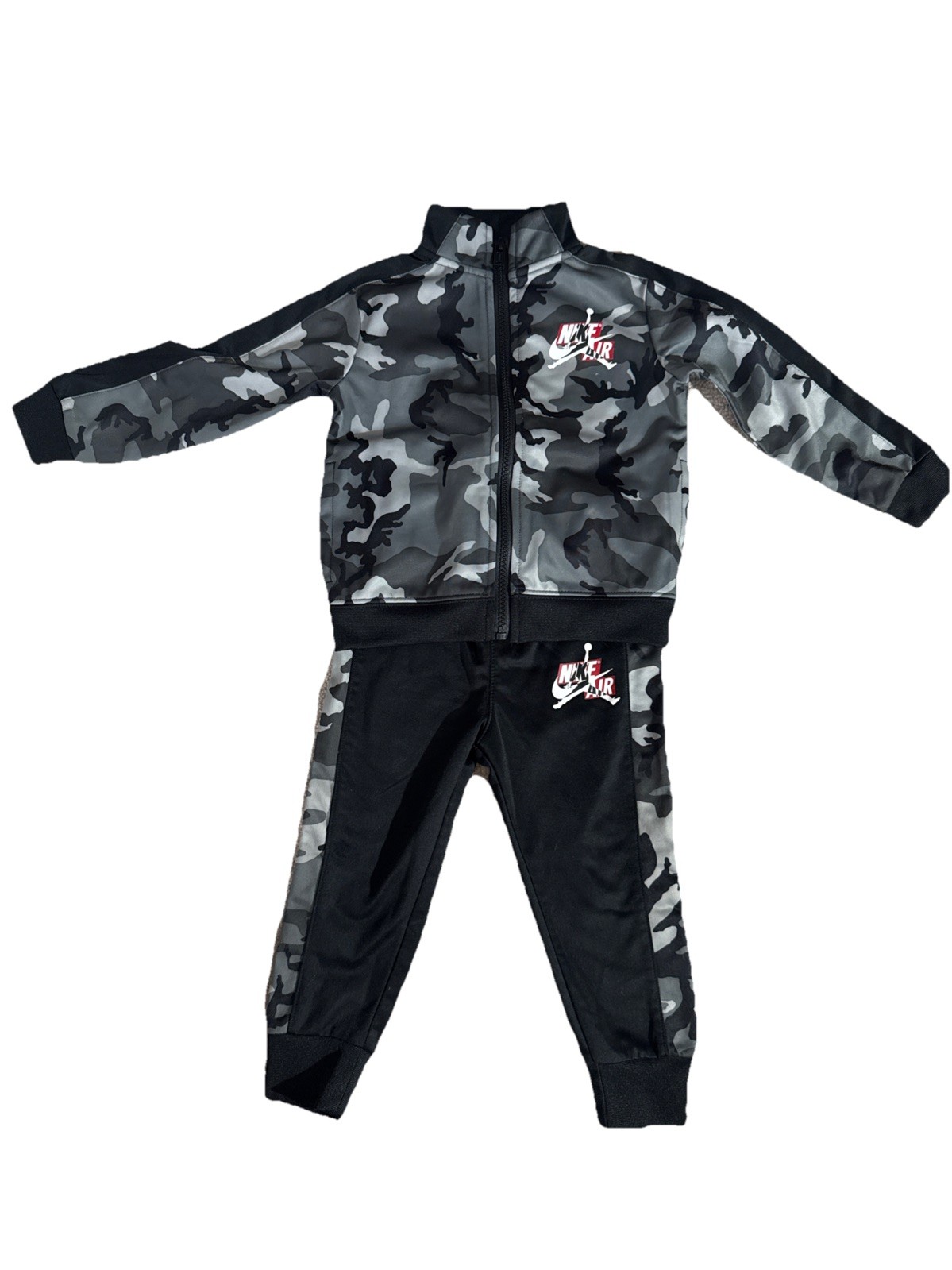 Nike Air Jordan Toddler Boys Full Zip Jacket & Pants Tracksuit 2 PC Set Camo 24M