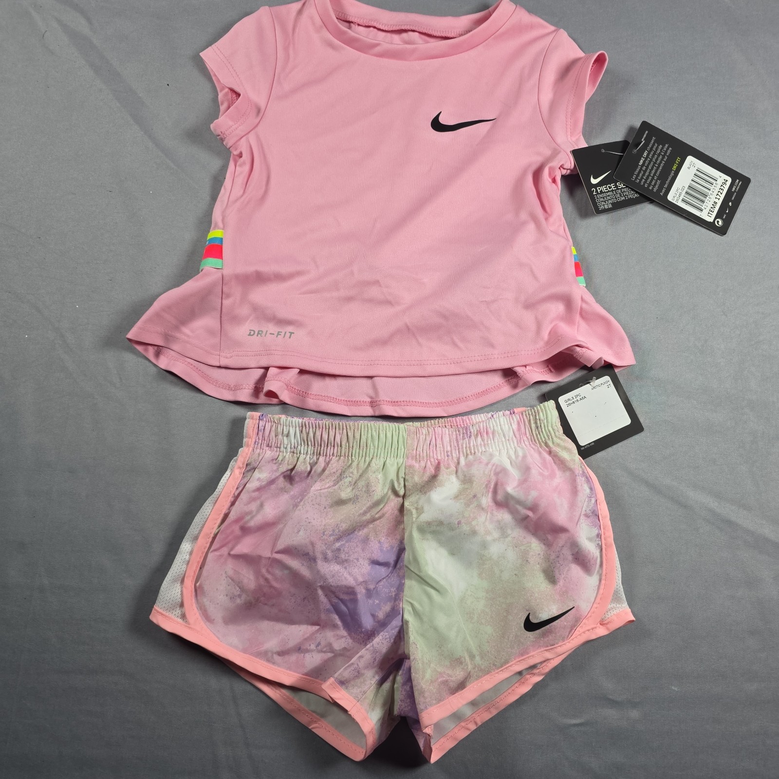 Nike Dri-Fit Little Girl’s 2-Piece Graphic Tee & Short Set 2T