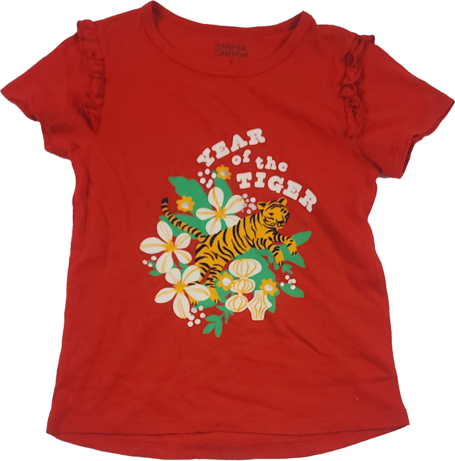Harper Canyon red size 5 girls T-shirt. Year of the tiger.